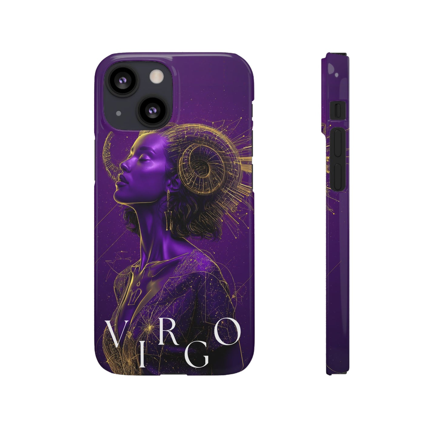 Purple & Gold Celestial Virgo Phone Case – Snap Cover for Samsung & iPhone