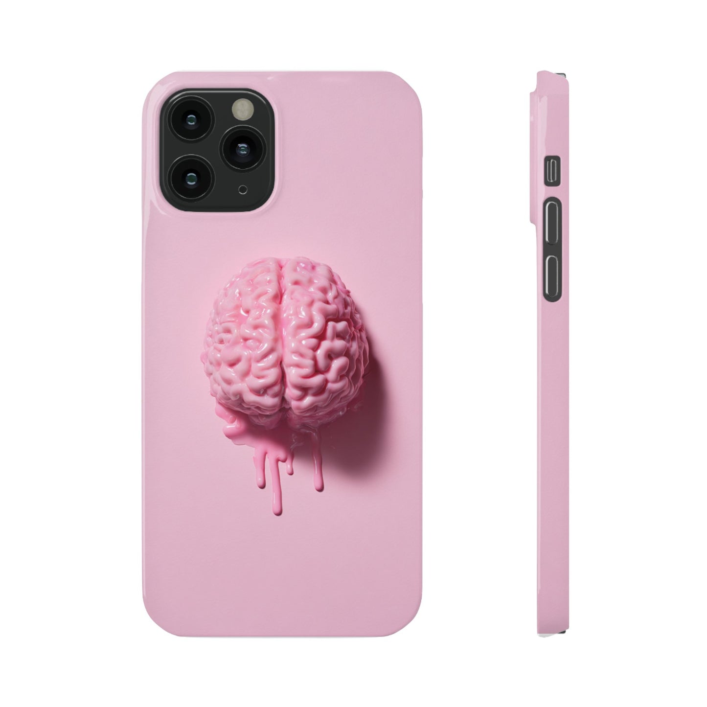 Slim Cases, Brain Design Phone Case With Card Holder, Cute Tech Accessory, Unique Gift for Students, Stylish Phone Protection, Valentine's