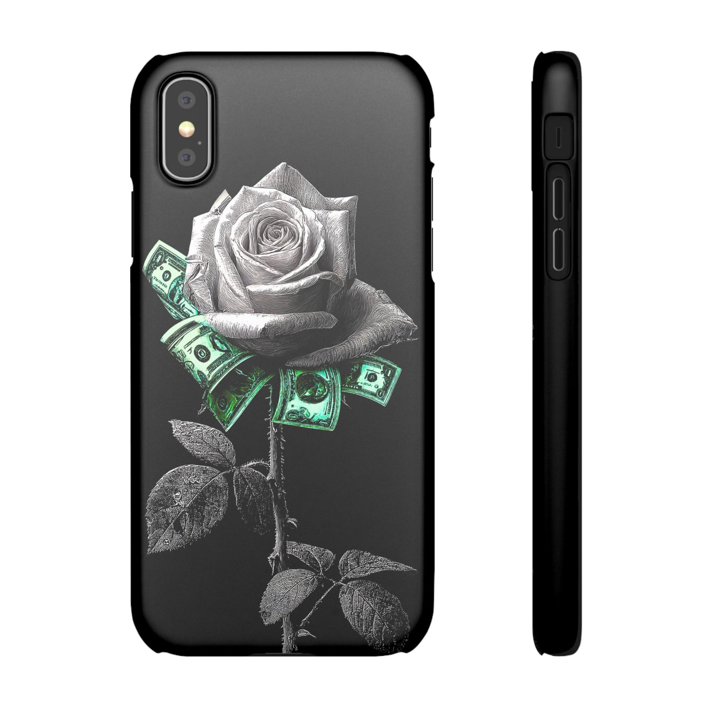 Stylish Rose & Money Snap Case - Floral Phone Protection, Trendy Gift for Him/Her, Birthday Present, Accessories for Teens