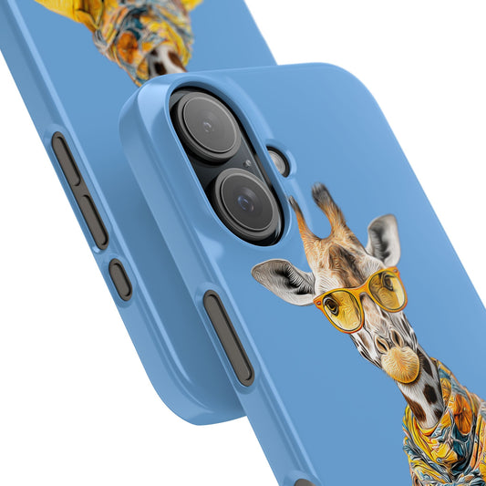 Giraffe Blue Snap Case Phone Cover for Animal Lover Iphone and Samsung models