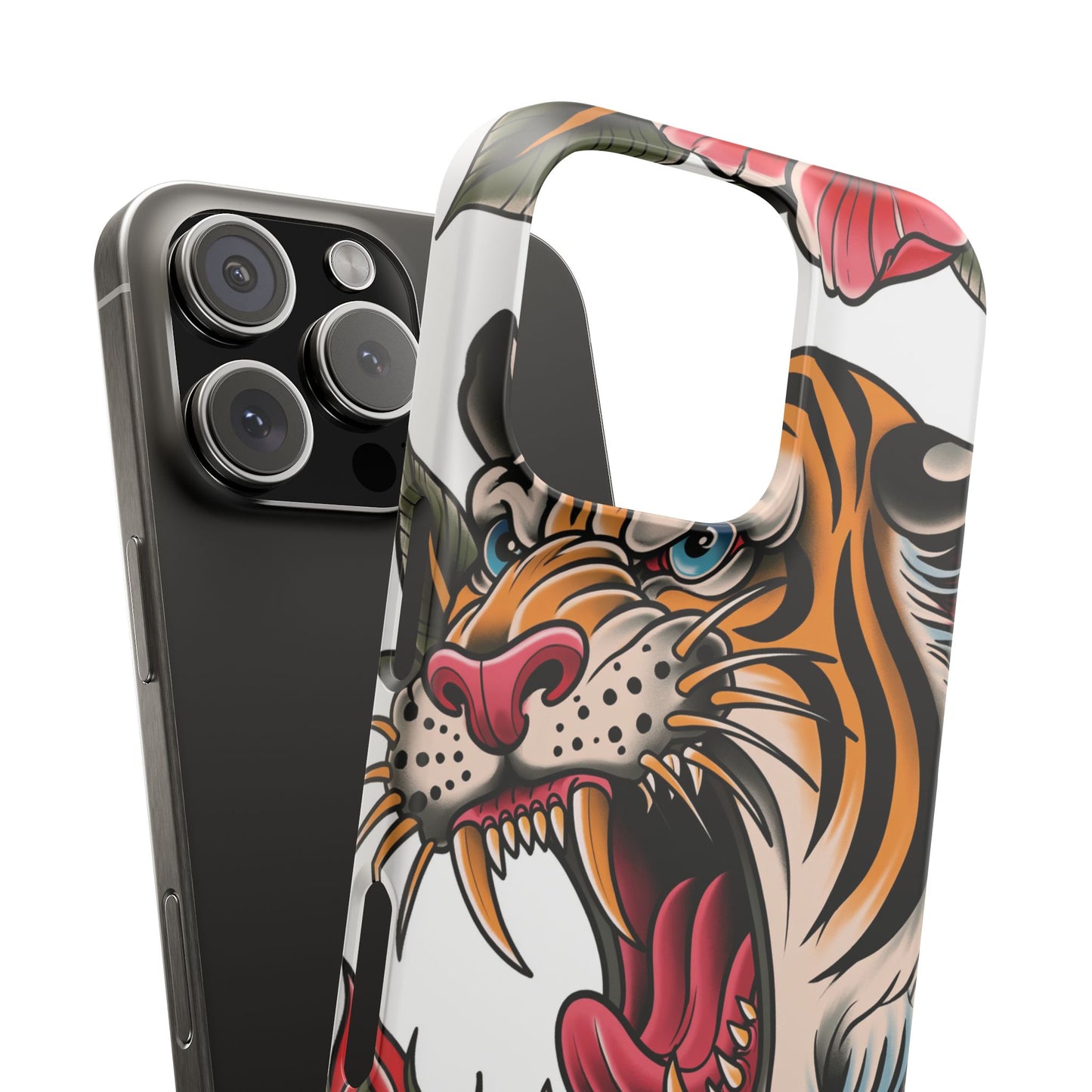Tiger Floral Phone Case — Vintage Roaring Tiger Snap Case