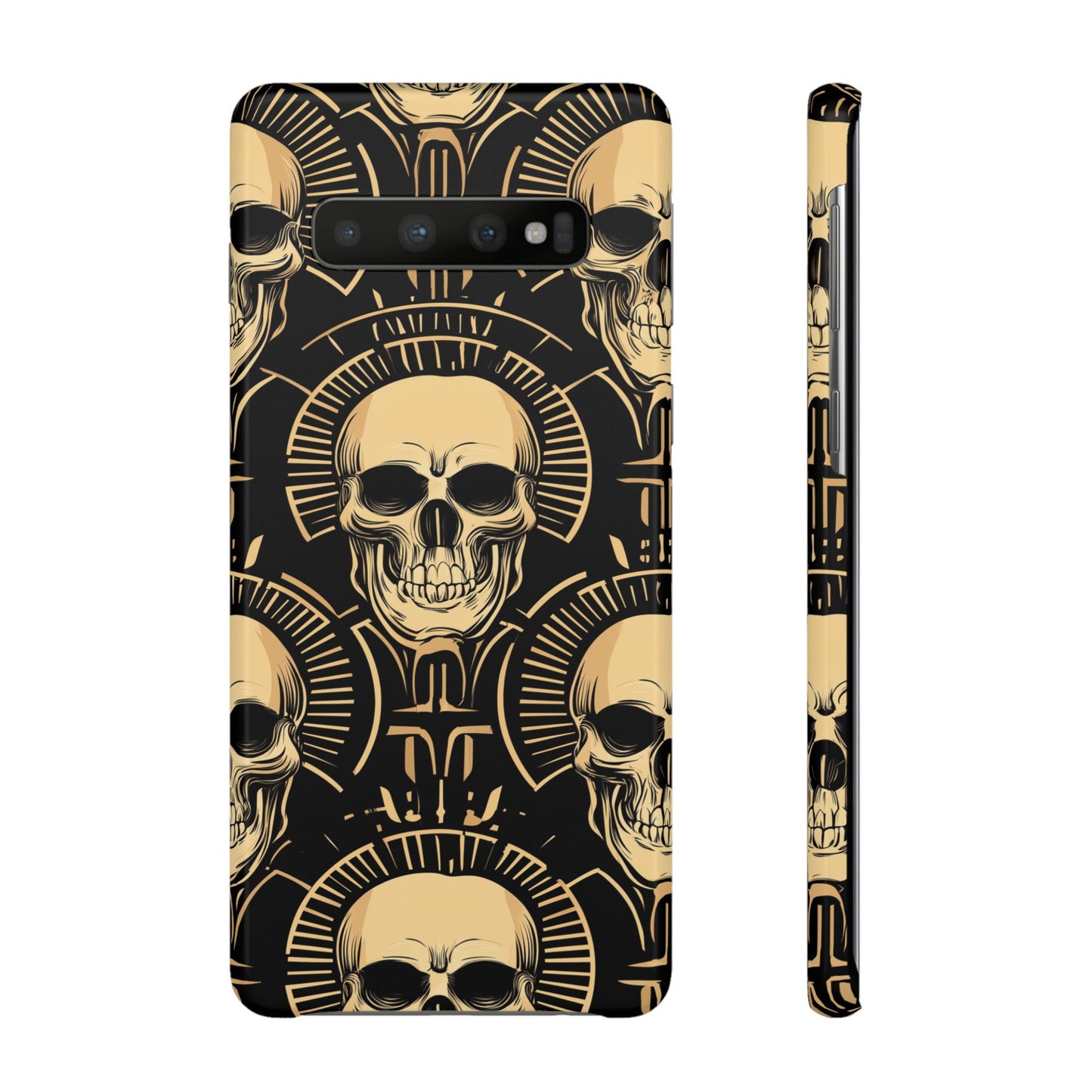 Skull Print Snap Case, Edgy Phone Cover for Goth Lovers, Protective Shell for Halloween, Unique Gift for Him or Her