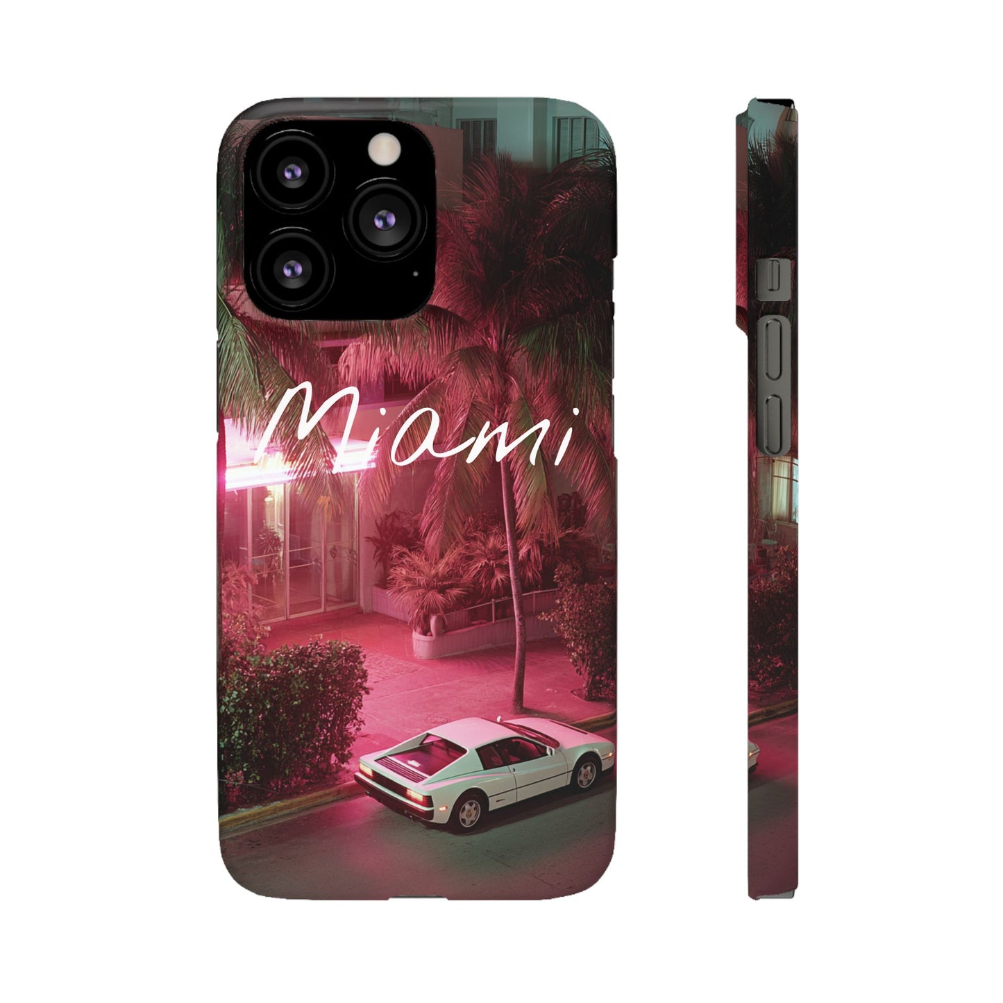 Miami Vibes Snap Case, Tropical Phone Cover, Summer Accessory, Gift for Travel Lovers, Neon Aesthetic, Beach-themed Tech