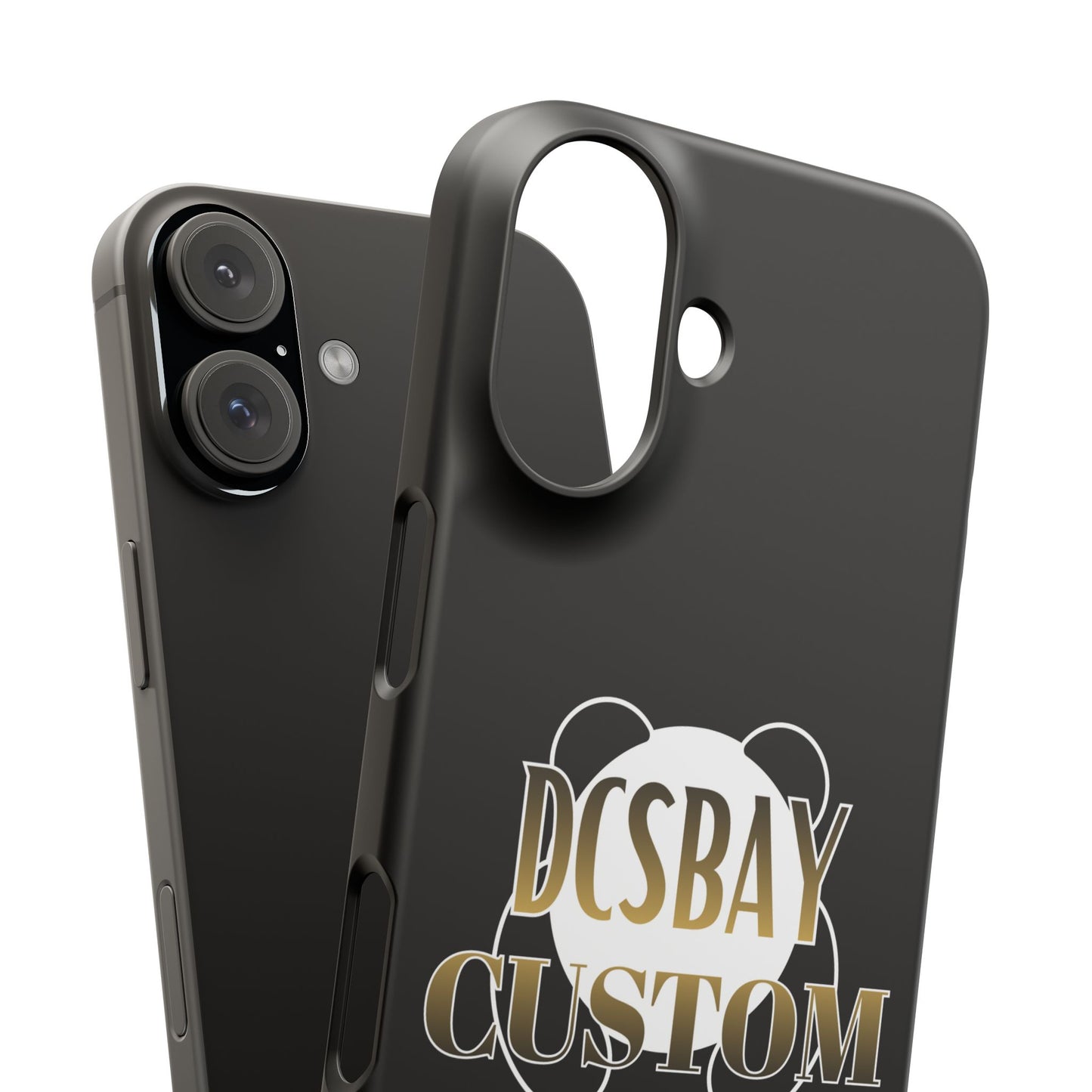 Phone Case — Glossy Black Custom "DCSBAY CUSTOM" Logo Snap Case