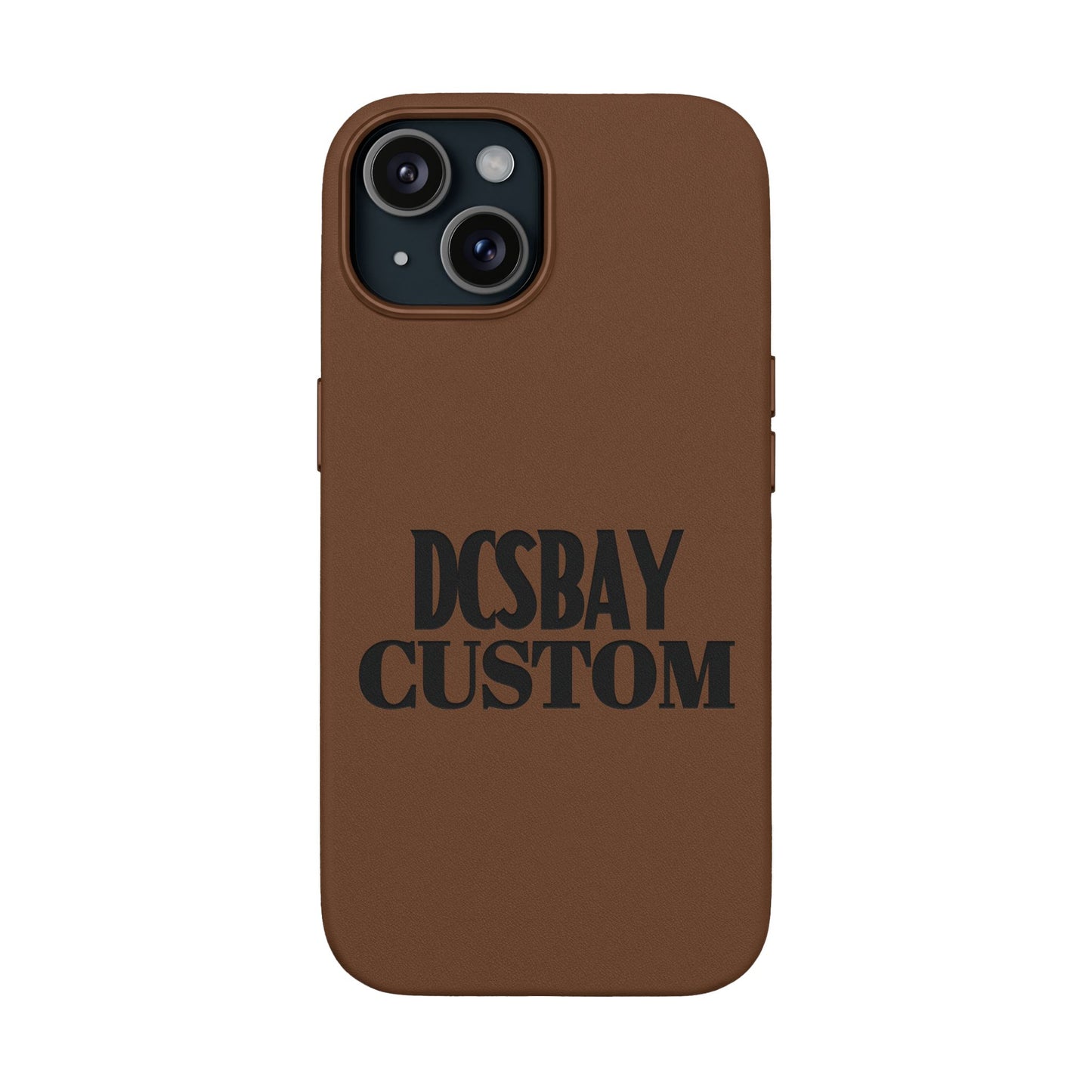 Engraved PU Leather Phone Case — Minimal Bear Silhouette