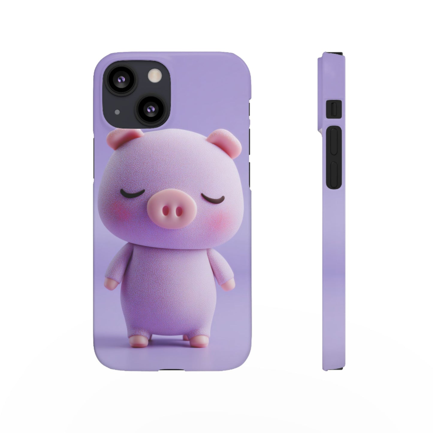 Cute Pig Snap Case for iPhone, Animal Lovers Phone Cover, Kawaii Aesthetic Accessory, Birthday Gift, Unique Phone Protection