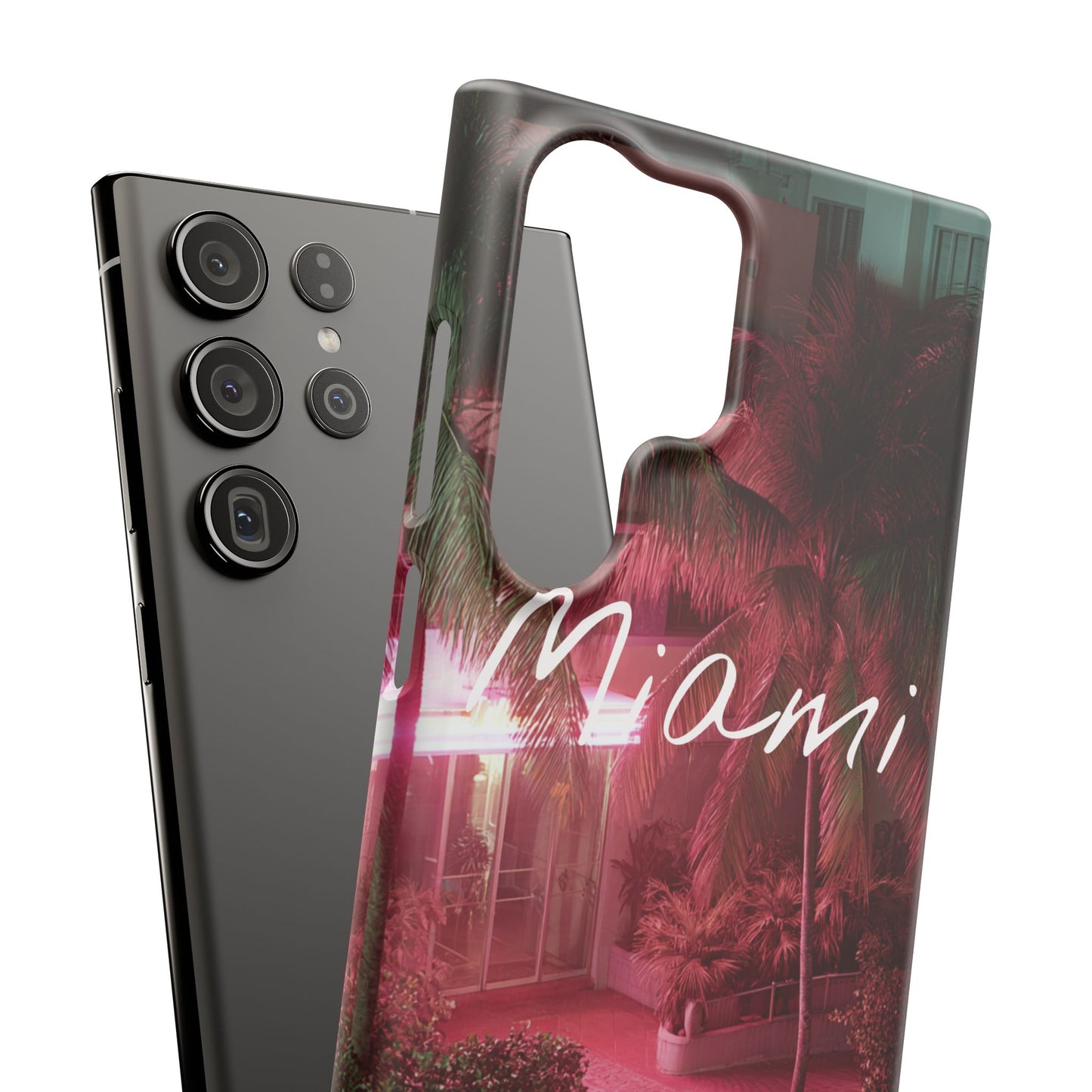 Miami Vibes Snap Case, Tropical Phone Cover, Summer Accessory, Gift for Travel Lovers, Neon Aesthetic, Beach-themed Tech