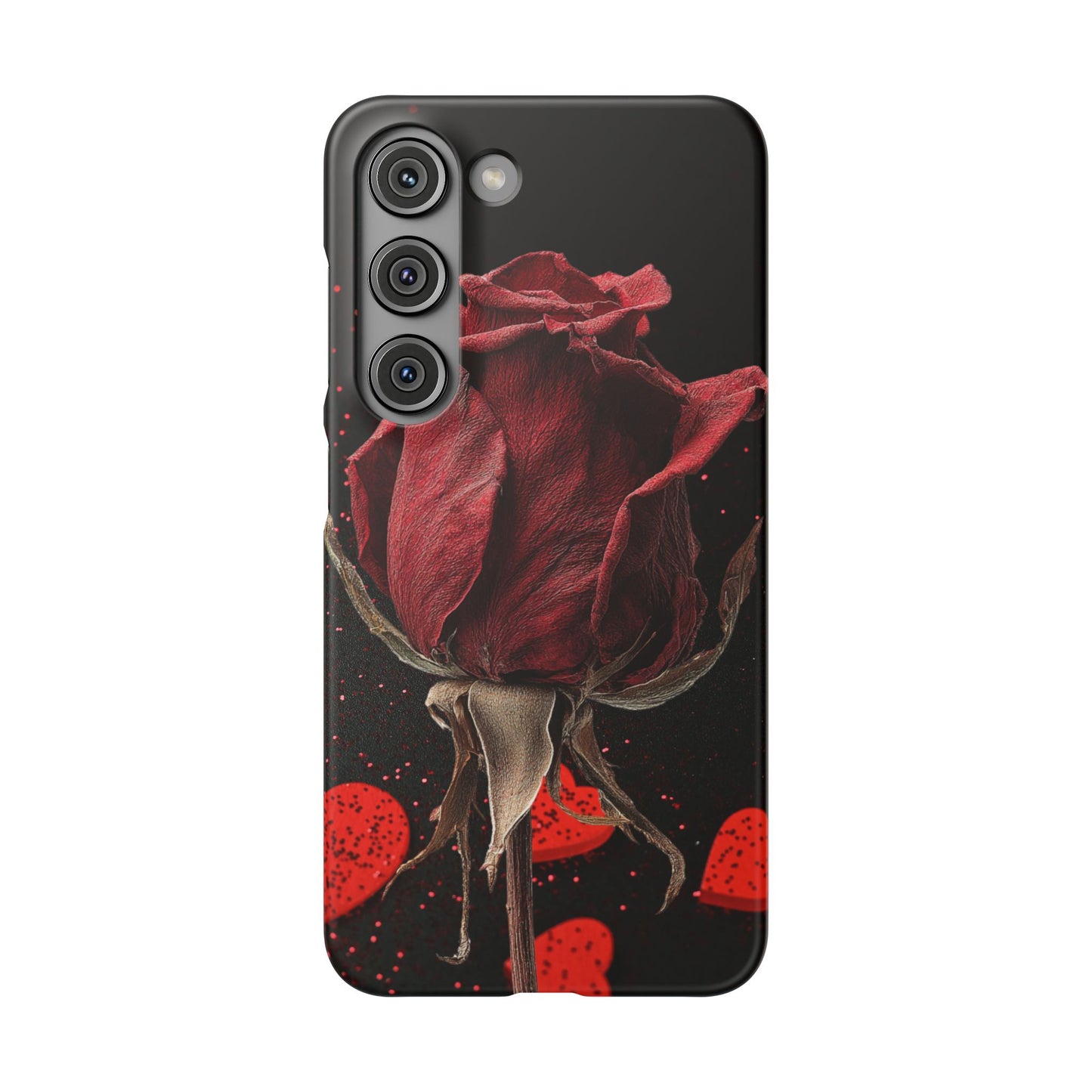 Romantic Rose Snap Case, Floral Phone Cover, Valentines Day Gift, Trendy Mobile Accessory, Heart Design Case, Elegant Phone Protector