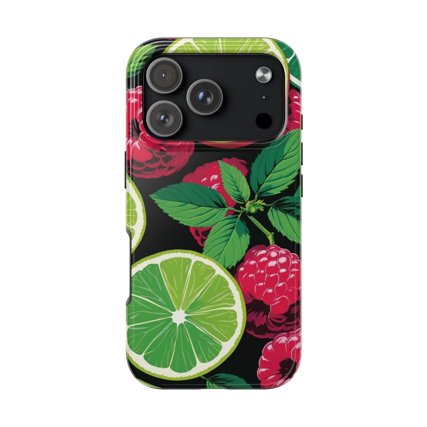 Raspberry Lime Spring iPhone 17 Tough Phone Case — Vibrant Floral Smartphone Protection