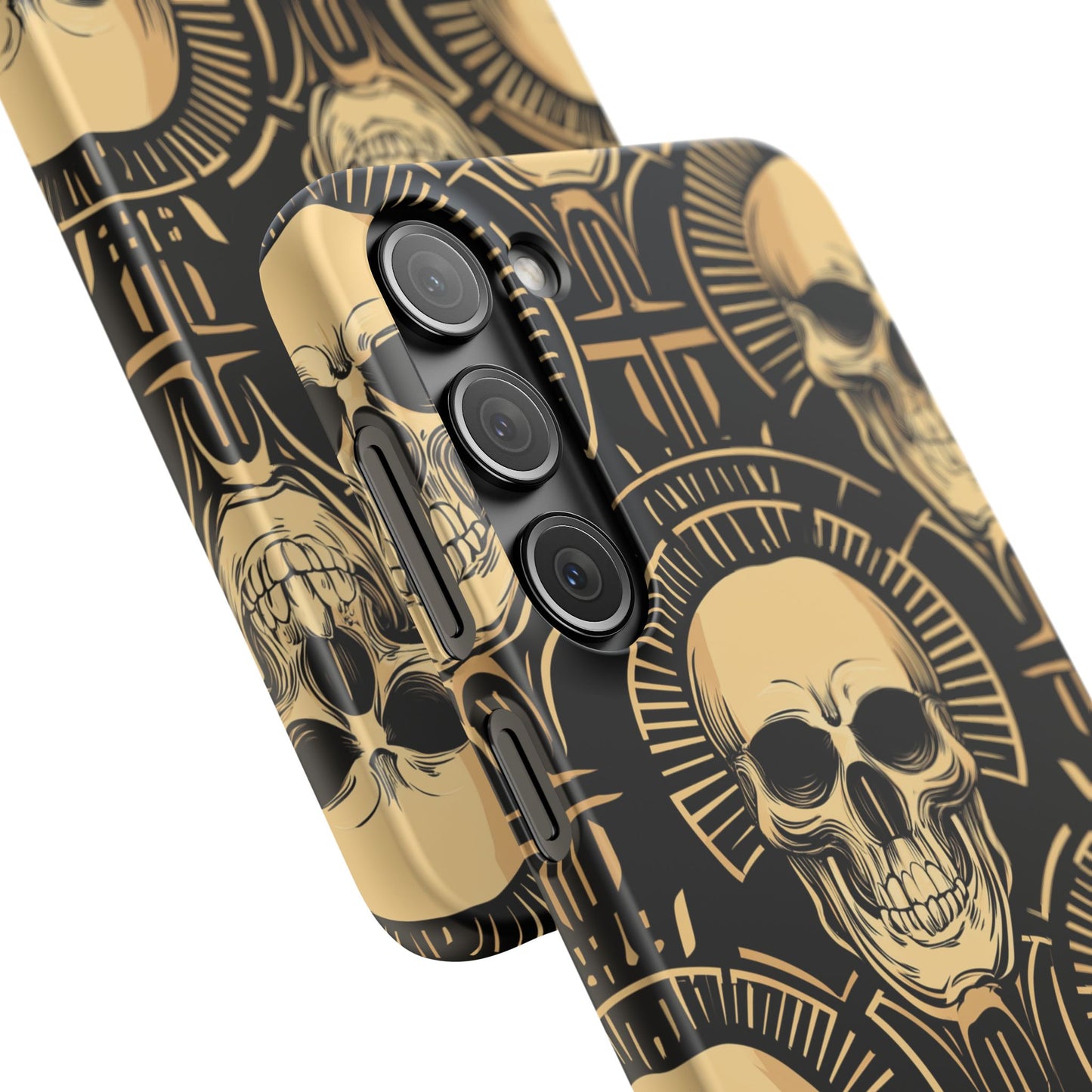 Skull Print Snap Case, Edgy Phone Cover for Goth Lovers, Protective Shell for Halloween, Unique Gift for Him or Her