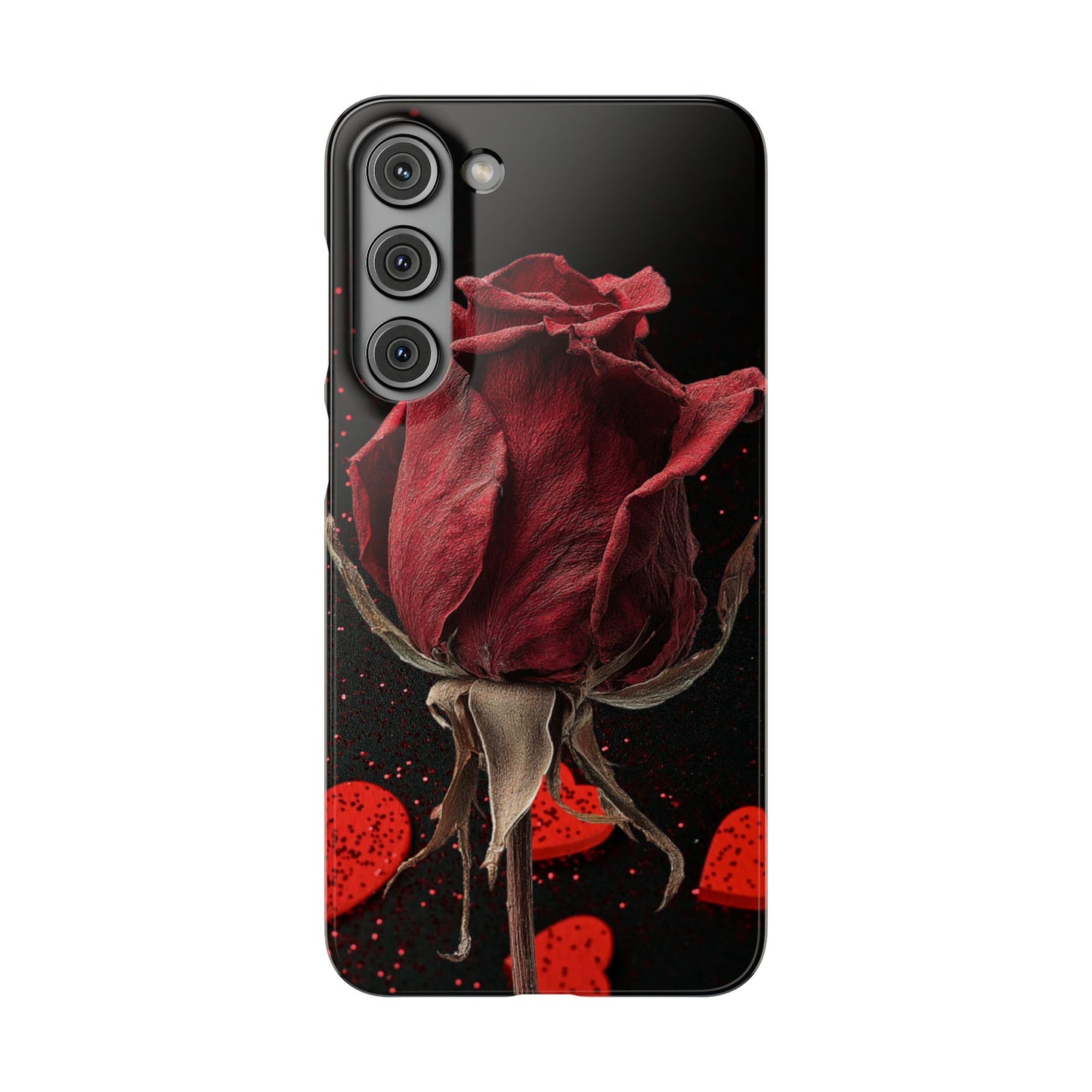 Romantic Rose Snap Case, Floral Phone Cover, Valentines Day Gift, Trendy Mobile Accessory, Heart Design Case, Elegant Phone Protector