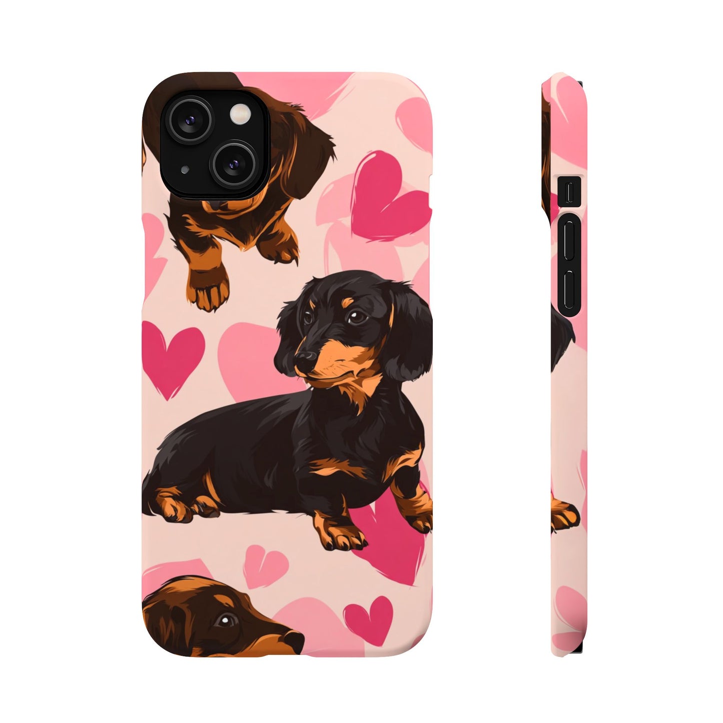 Pink Dachshund Love Phone Case for Iphone and Samsung Customistion and Free Shipping Avvialable