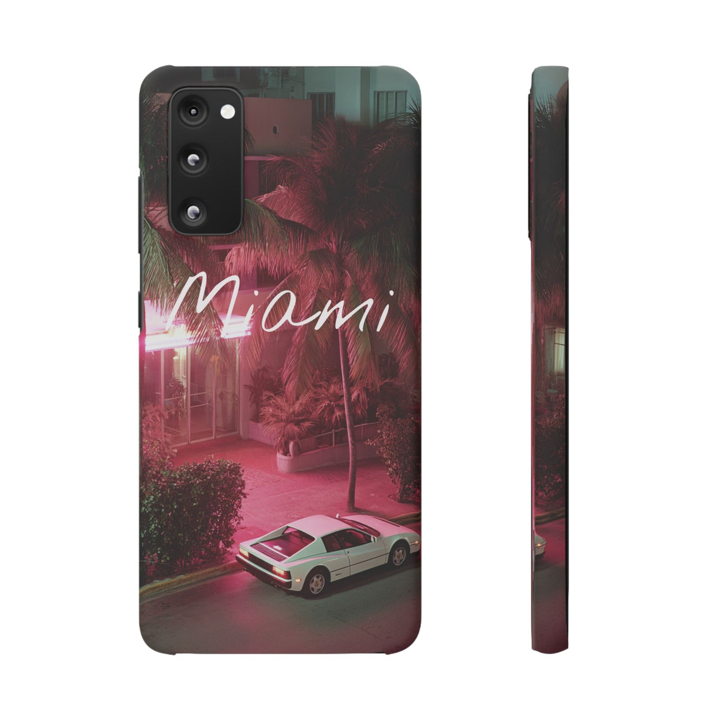 Miami Vibes Snap Case, Tropical Phone Cover, Summer Accessory, Gift for Travel Lovers, Neon Aesthetic, Beach-themed Tech
