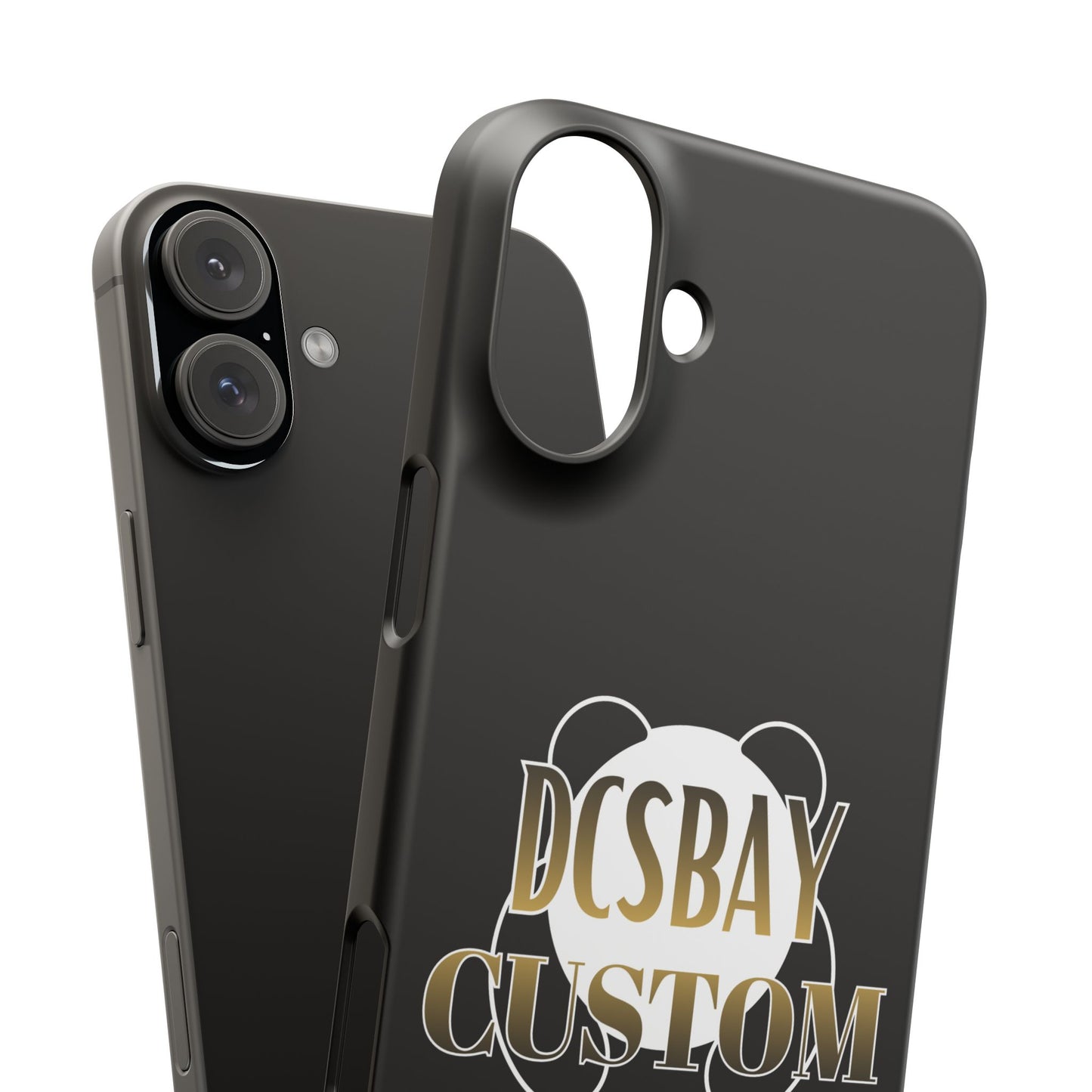 Phone Case — Glossy Black Custom "DCSBAY CUSTOM" Logo Snap Case