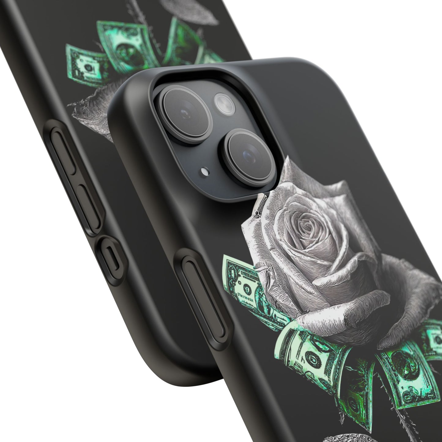 Stylish Rose & Money Snap Case - Floral Phone Protection, Trendy Gift for Him/Her, Birthday Present, Accessories for Teens