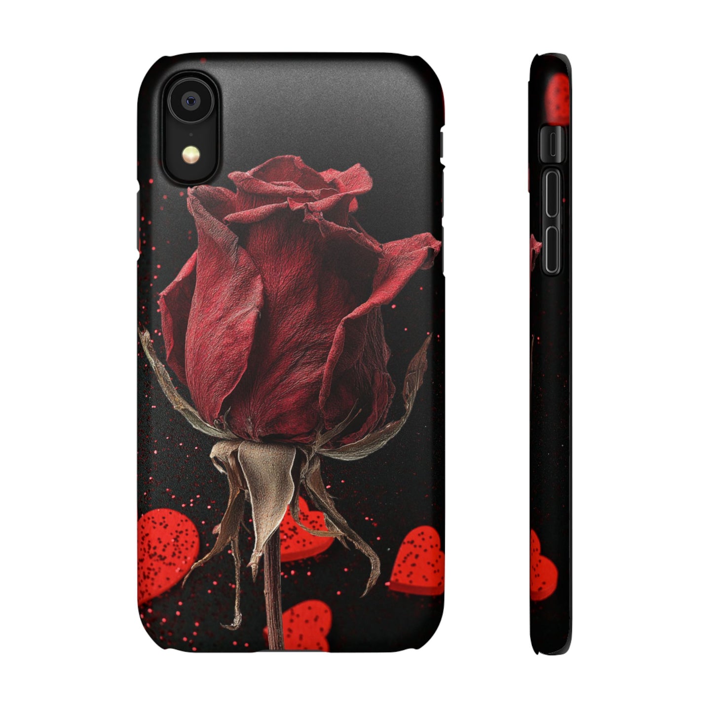 Romantic Rose Snap Case, Floral Phone Cover, Valentines Day Gift, Trendy Mobile Accessory, Heart Design Case, Elegant Phone Protector