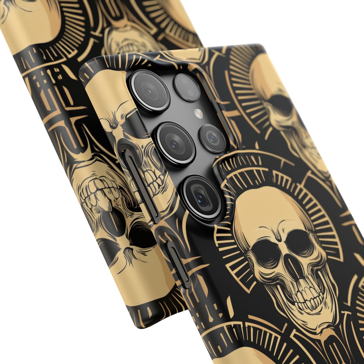Skull Print Snap Case, Edgy Phone Cover for Goth Lovers, Protective Shell for Halloween, Unique Gift for Him or Her