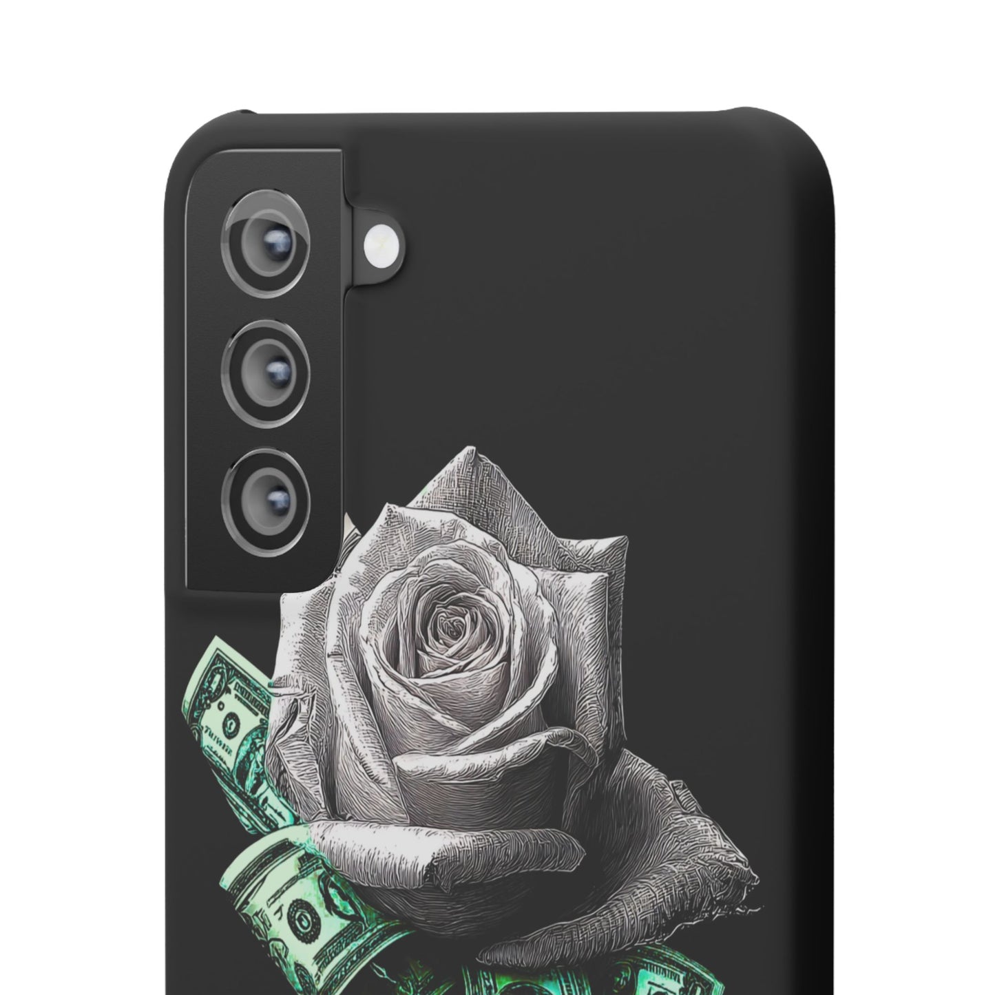 Stylish Rose & Money Snap Case - Floral Phone Protection, Trendy Gift for Him/Her, Birthday Present, Accessories for Teens