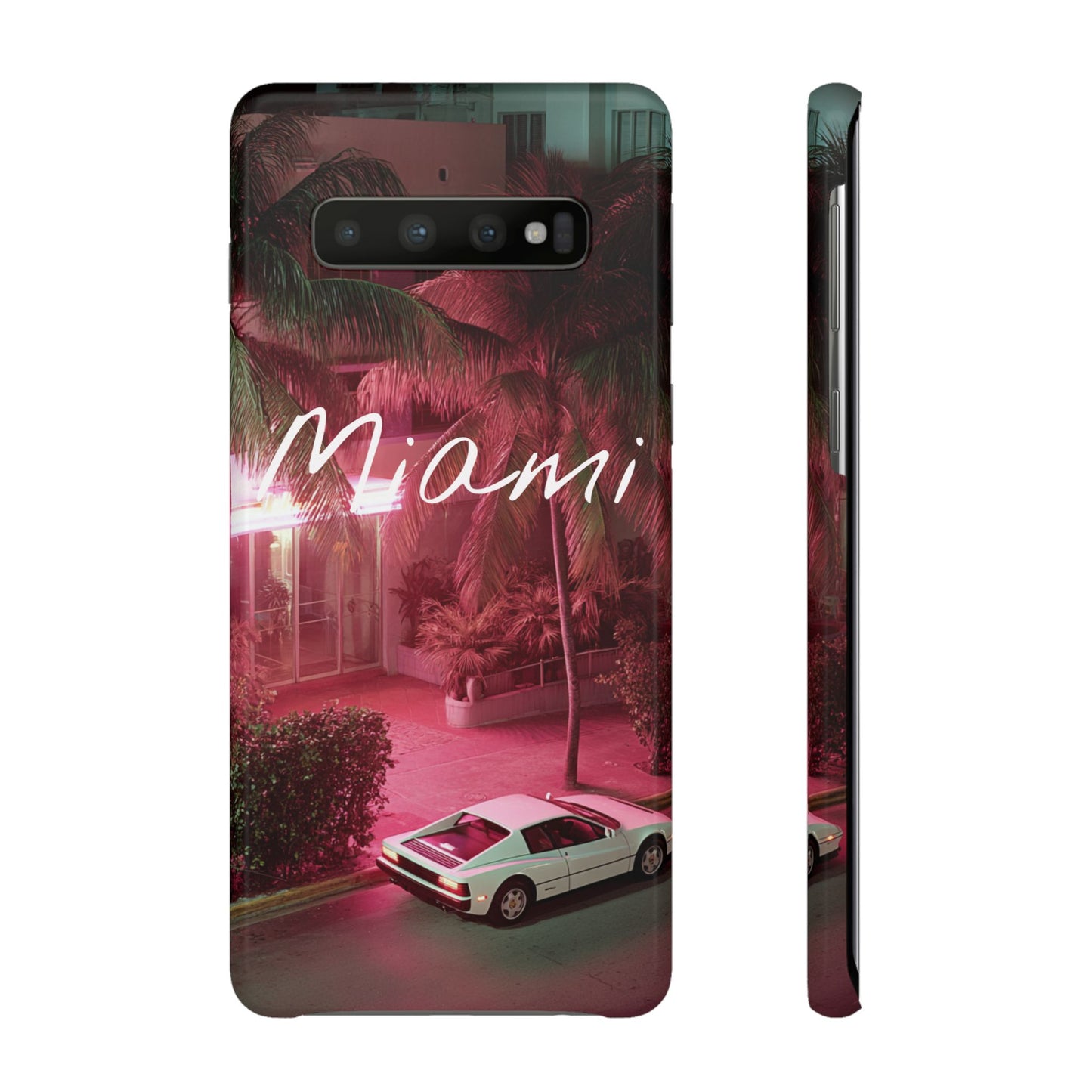 Miami Vibes Snap Case, Tropical Phone Cover, Summer Accessory, Gift for Travel Lovers, Neon Aesthetic, Beach-themed Tech