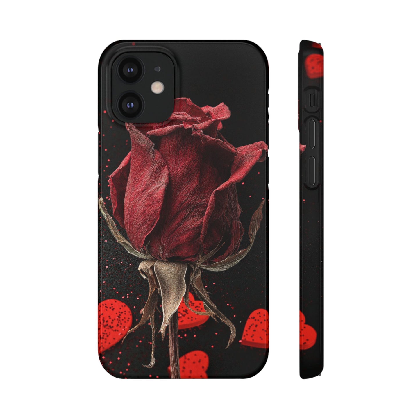 Romantic Rose Snap Case, Floral Phone Cover, Valentines Day Gift, Trendy Mobile Accessory, Heart Design Case, Elegant Phone Protector