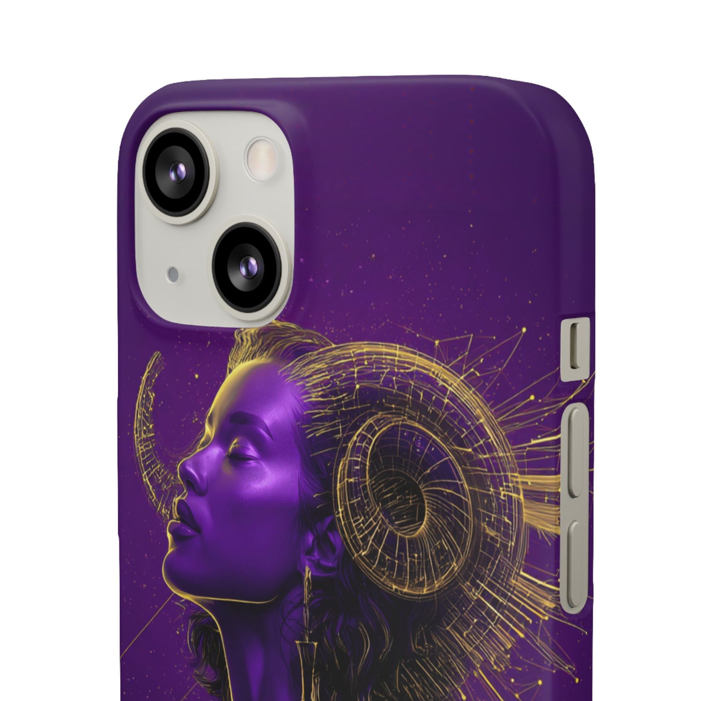 Purple & Gold Celestial Virgo Phone Case – Snap Cover for Samsung & iPhone