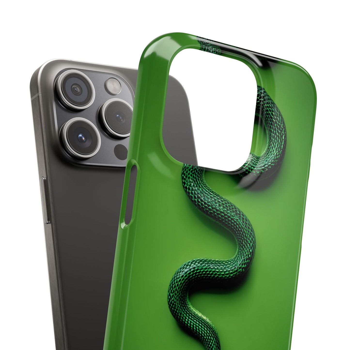 Green Snake Snap Case for iPhone, Stylish Phone Cover, Unique Gift, Trendy Accessory, Birthday, Nature Lover's Phone Case