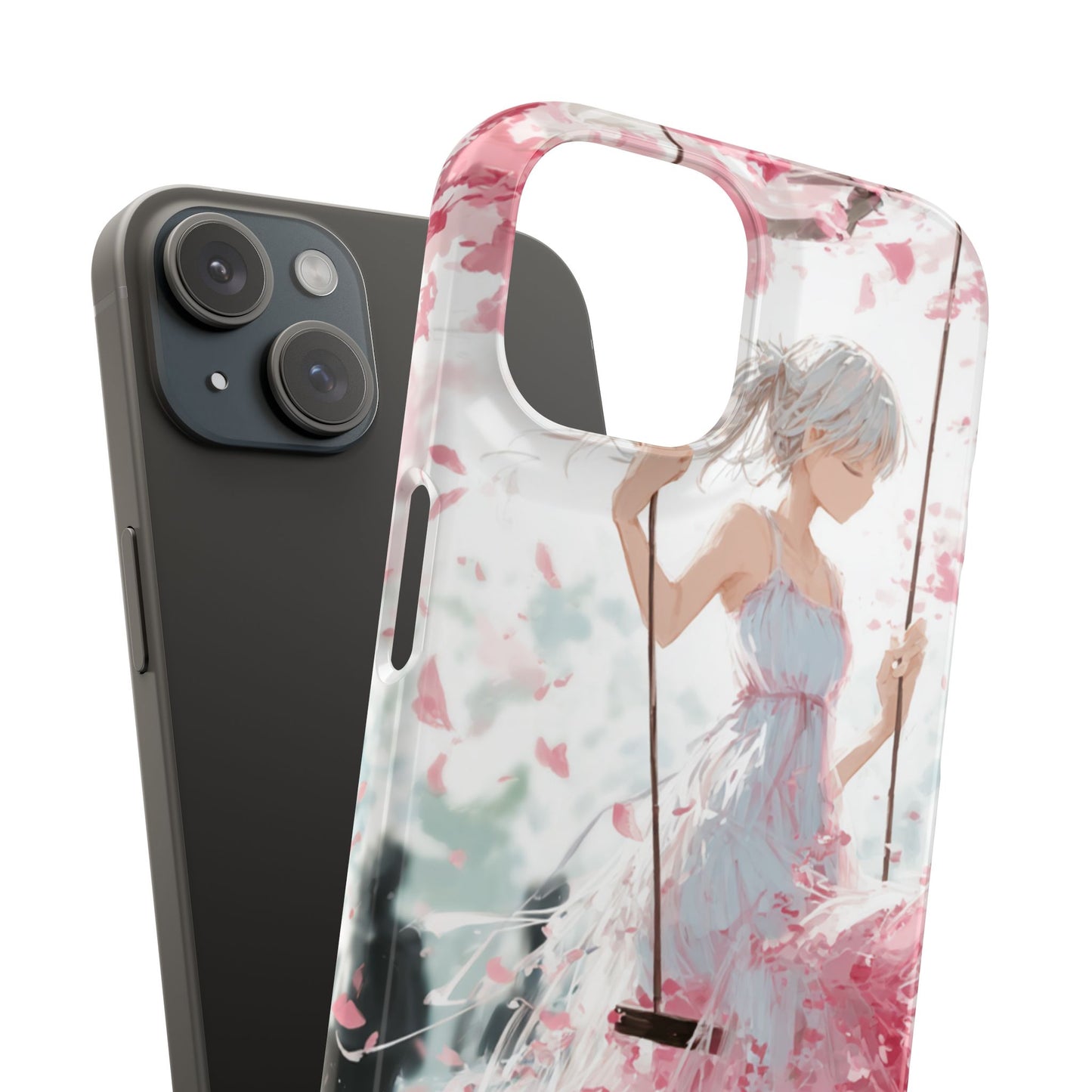 Elegant Floral Snap Cases for iPhone, Personalized Phone Covers, Cute Spring Gifts, Anime Aesthetic Accessories, Flower-themed Cell [...]