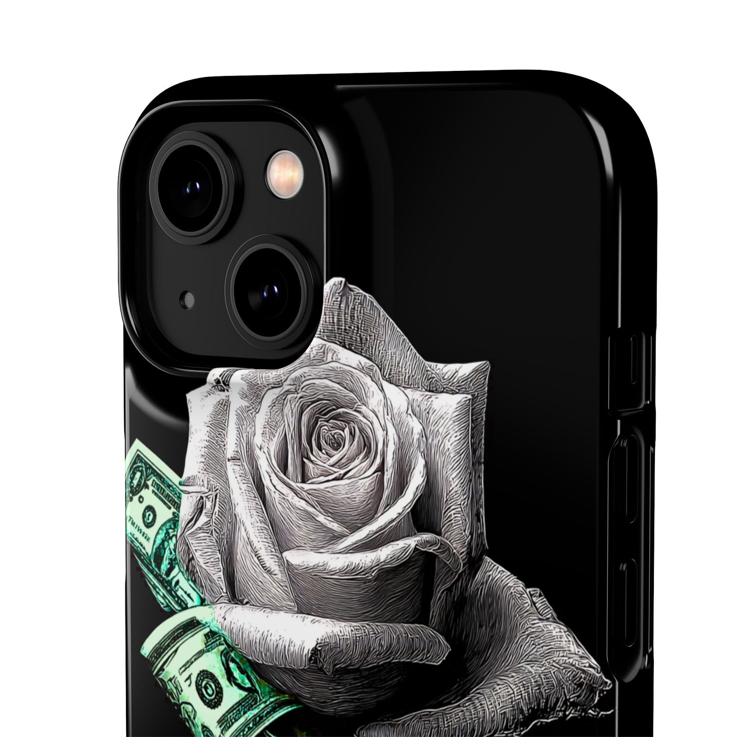 Stylish Rose & Money Snap Case - Floral Phone Protection, Trendy Gift for Him/Her, Birthday Present, Accessories for Teens