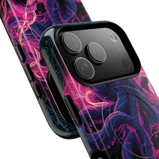 Neon Octopus Phone Case — Tough Magnetic Protective Cover