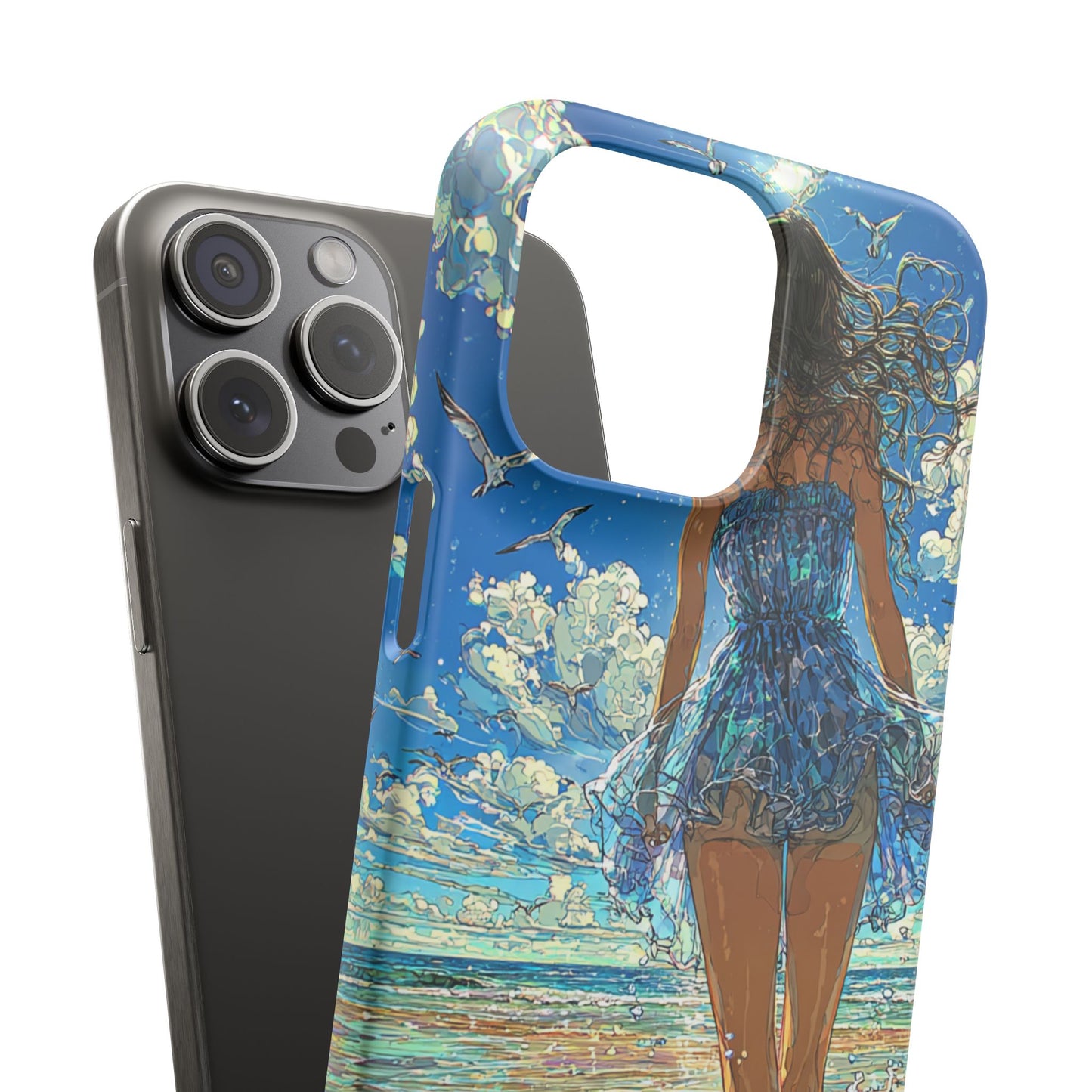 Summer Breeze Snap Case, Ocean Art Phone Cover, Beach Vibes Cell Case, Gift for Her, Custom Phone Accessory