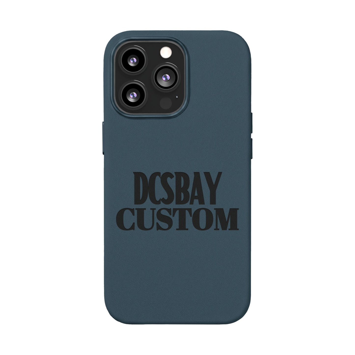 Engraved PU Leather Phone Case — Minimal Bear Silhouette
