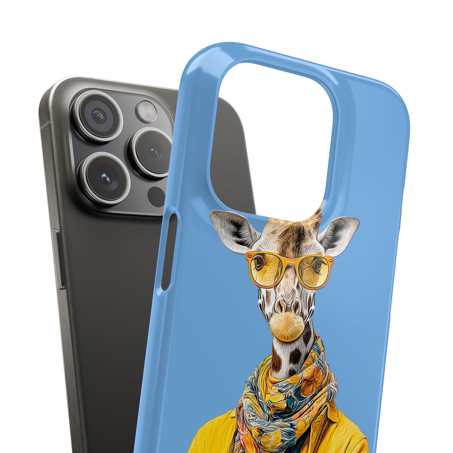 Giraffe Blue Snap Case Phone Cover for Animal Lover Iphone and Samsung models