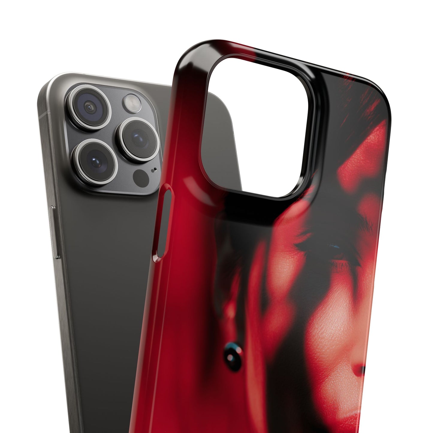 Stylish Snap Cases for Phone, Artistic Phone Cover, Unique Gifts, Red Aesthetic Case, Trendy Accessory, Vibrant Protection