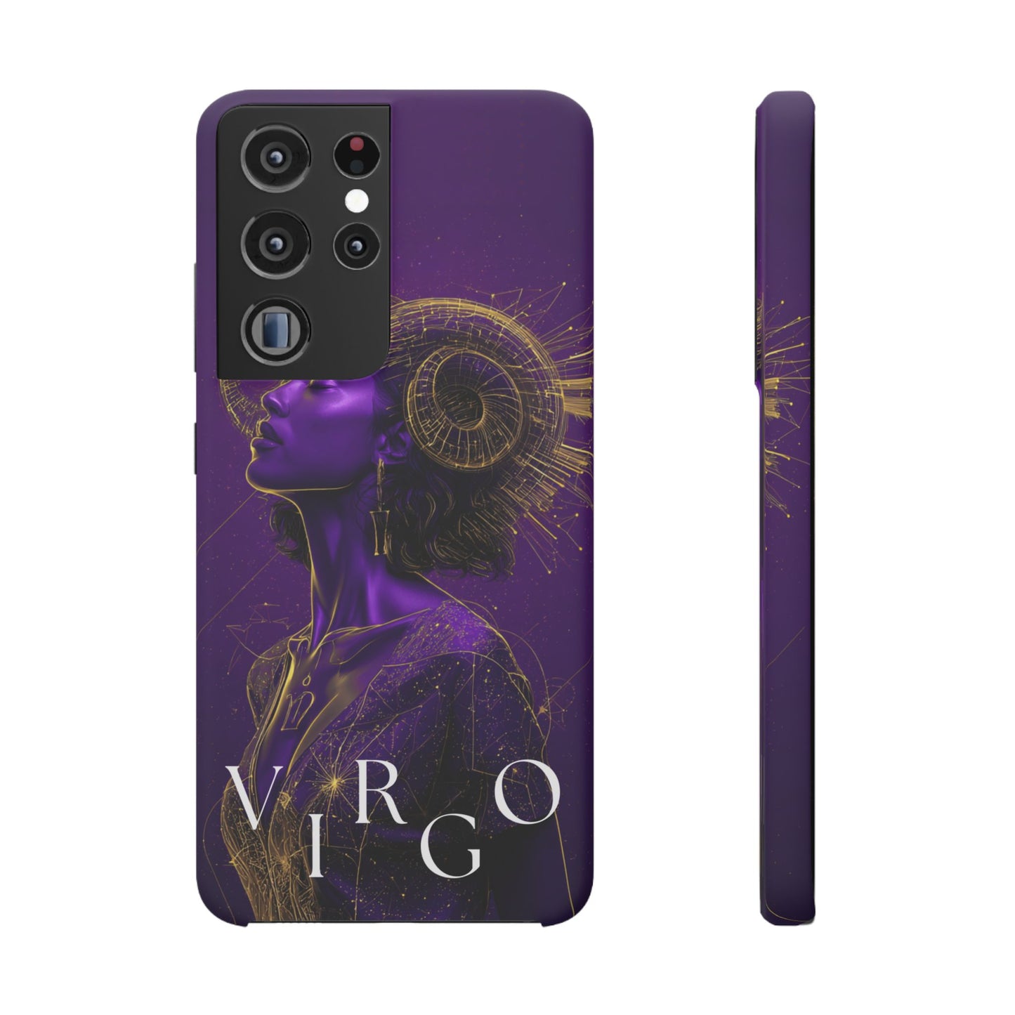 Purple & Gold Celestial Virgo Phone Case – Snap Cover for Samsung & iPhone