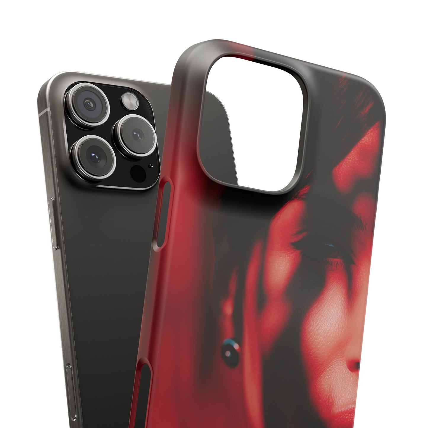 Stylish Snap Cases for Phone, Artistic Phone Cover, Unique Gifts, Red Aesthetic Case, Trendy Accessory, Vibrant Protection