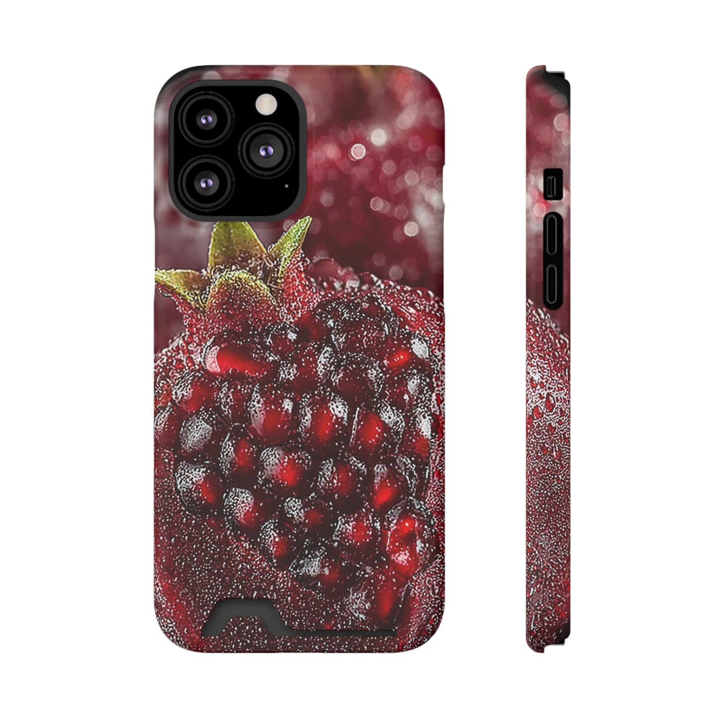Pomegranate Phone Case with Card Holder, Durable Cover for Vegan Lovers, Fun Gift for Fruit Enthusiasts, Cute Accessory for Everyday Use
