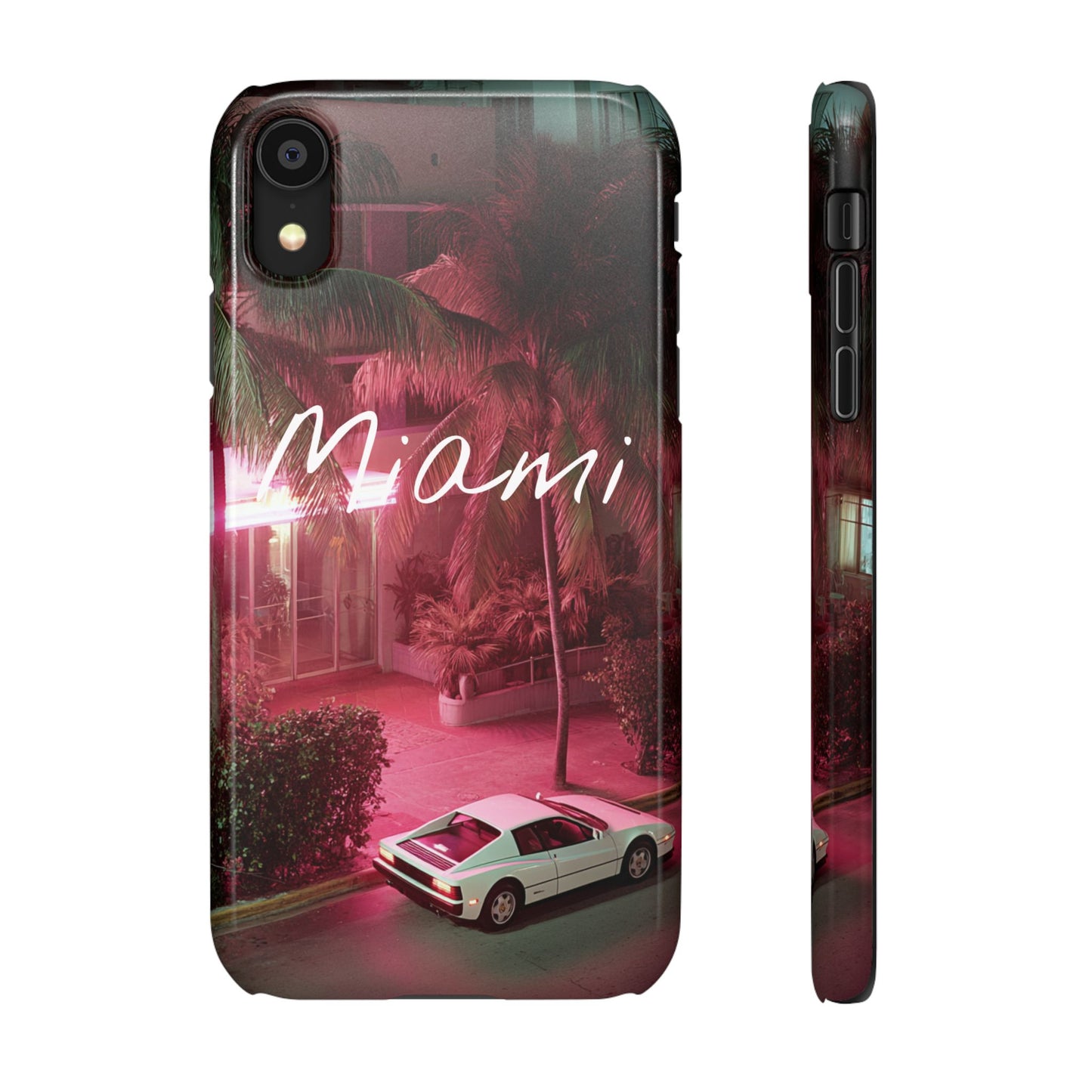 Miami Vibes Snap Case, Tropical Phone Cover, Summer Accessory, Gift for Travel Lovers, Neon Aesthetic, Beach-themed Tech