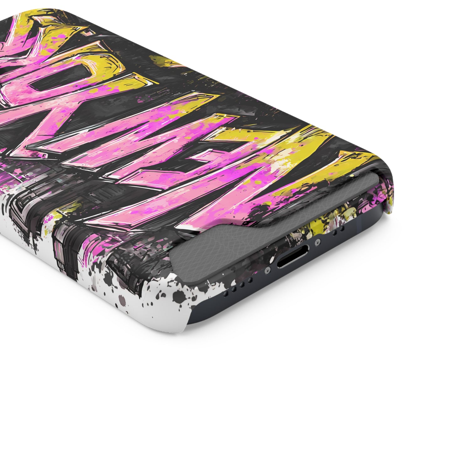 Urban Graffiti Phone Case with Card Holder, NY Street Art Phone Protection, Trendy Accessory, Gifts for City Lovers, Unique Tech Gift