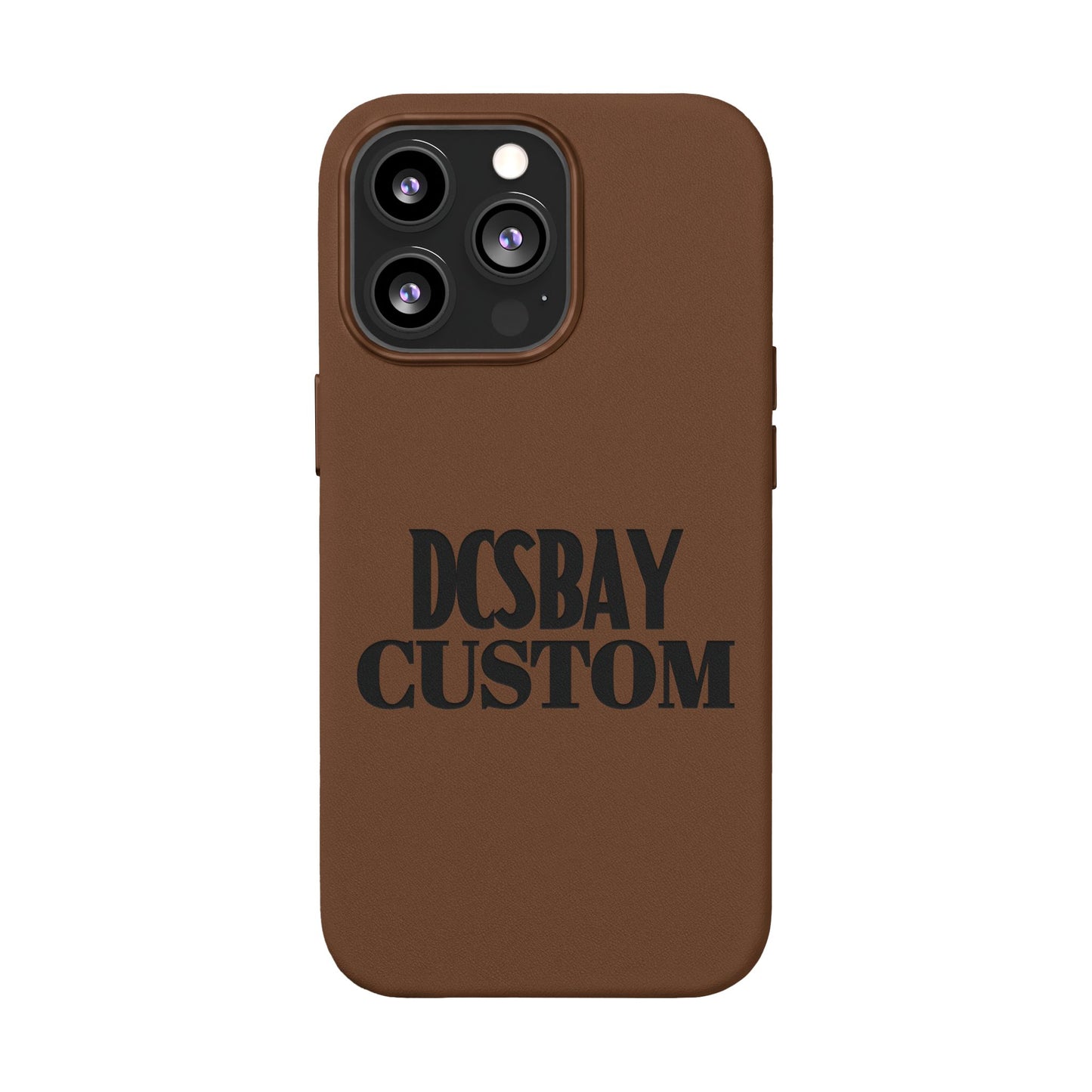 Engraved PU Leather Phone Case — Minimal Bear Silhouette