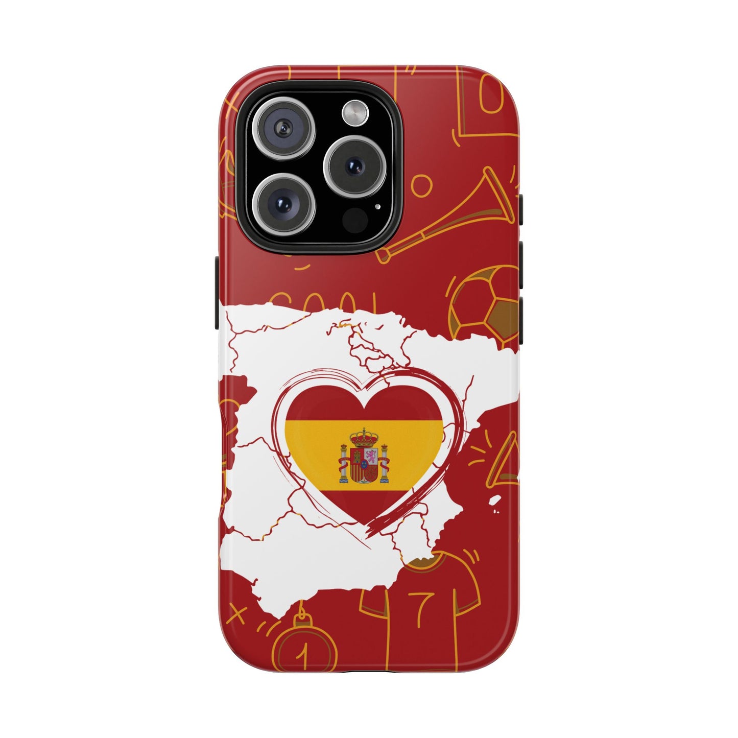 Spain Football Flag Tough Phone Case — Spain Soccer Fan World Cup Theme, Durable Protective Phone Cover