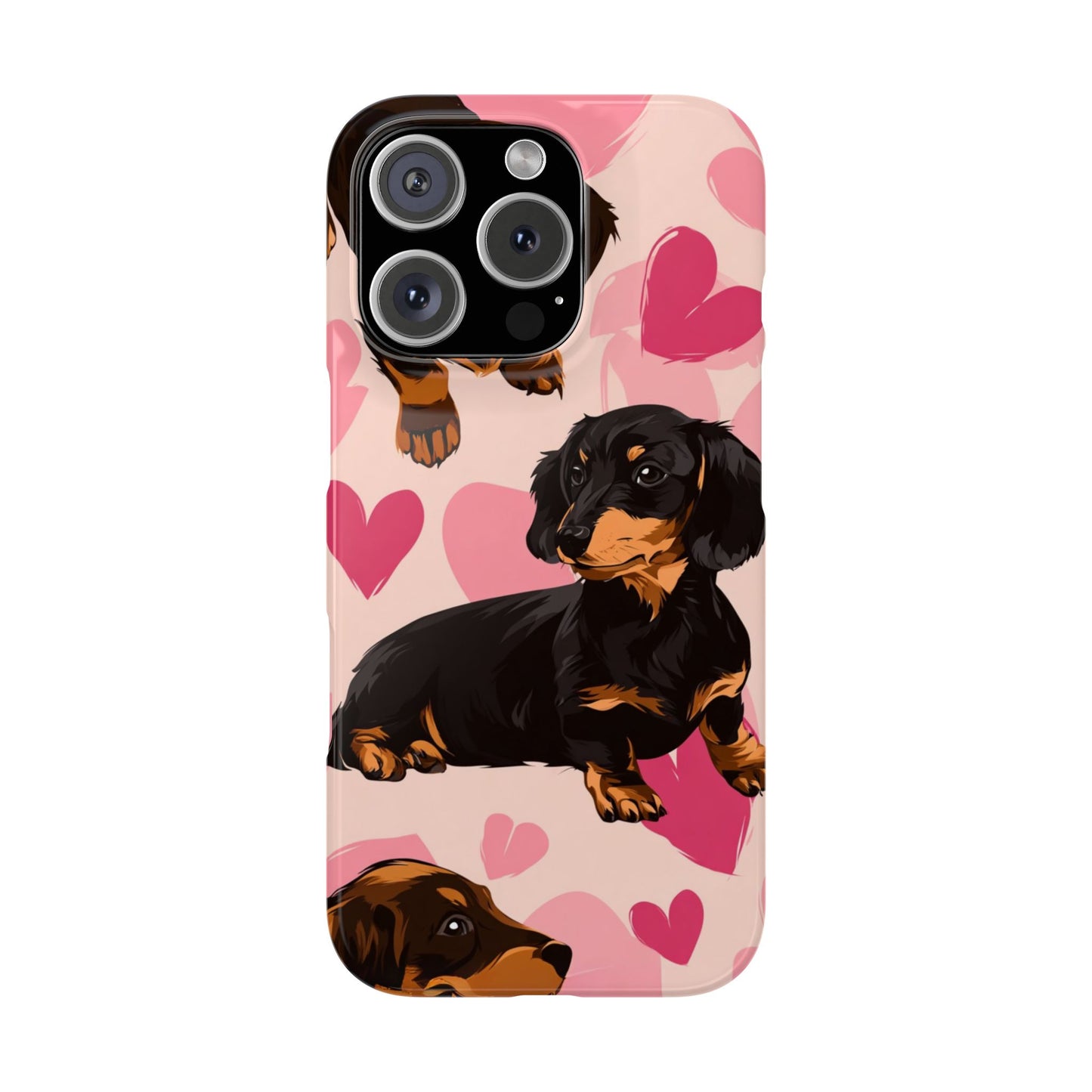 Pink Dachshund Love Phone Case for Iphone and Samsung Customistion and Free Shipping Avvialable