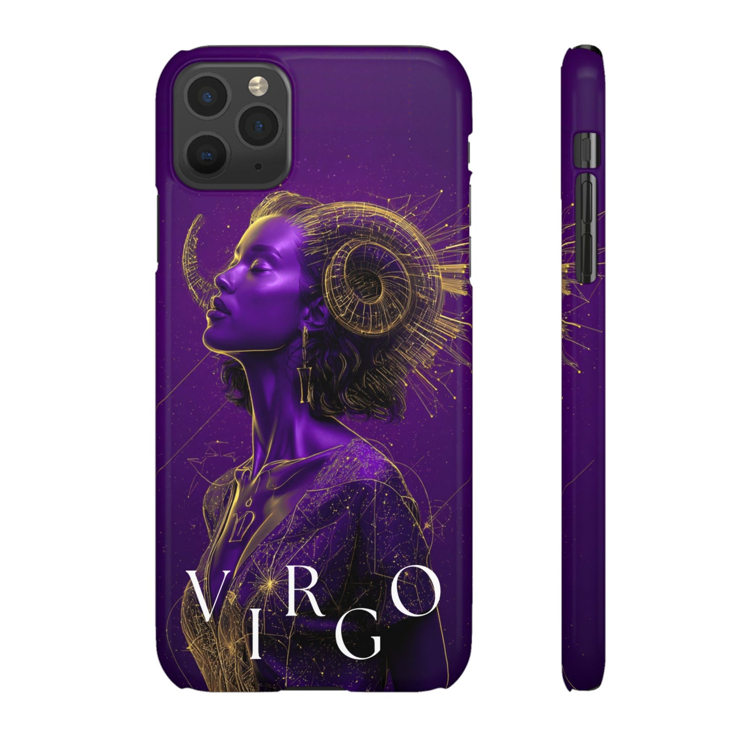 Purple & Gold Celestial Virgo Phone Case – Snap Cover for Samsung & iPhone