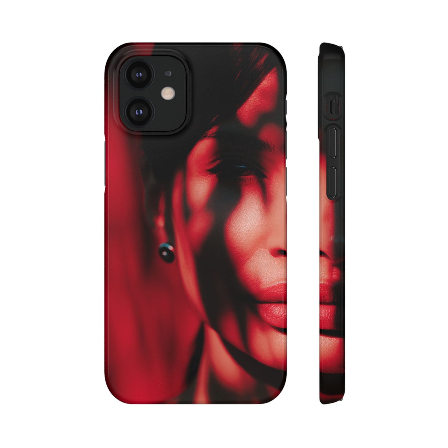 Stylish Snap Cases for Phone, Artistic Phone Cover, Unique Gifts, Red Aesthetic Case, Trendy Accessory, Vibrant Protection