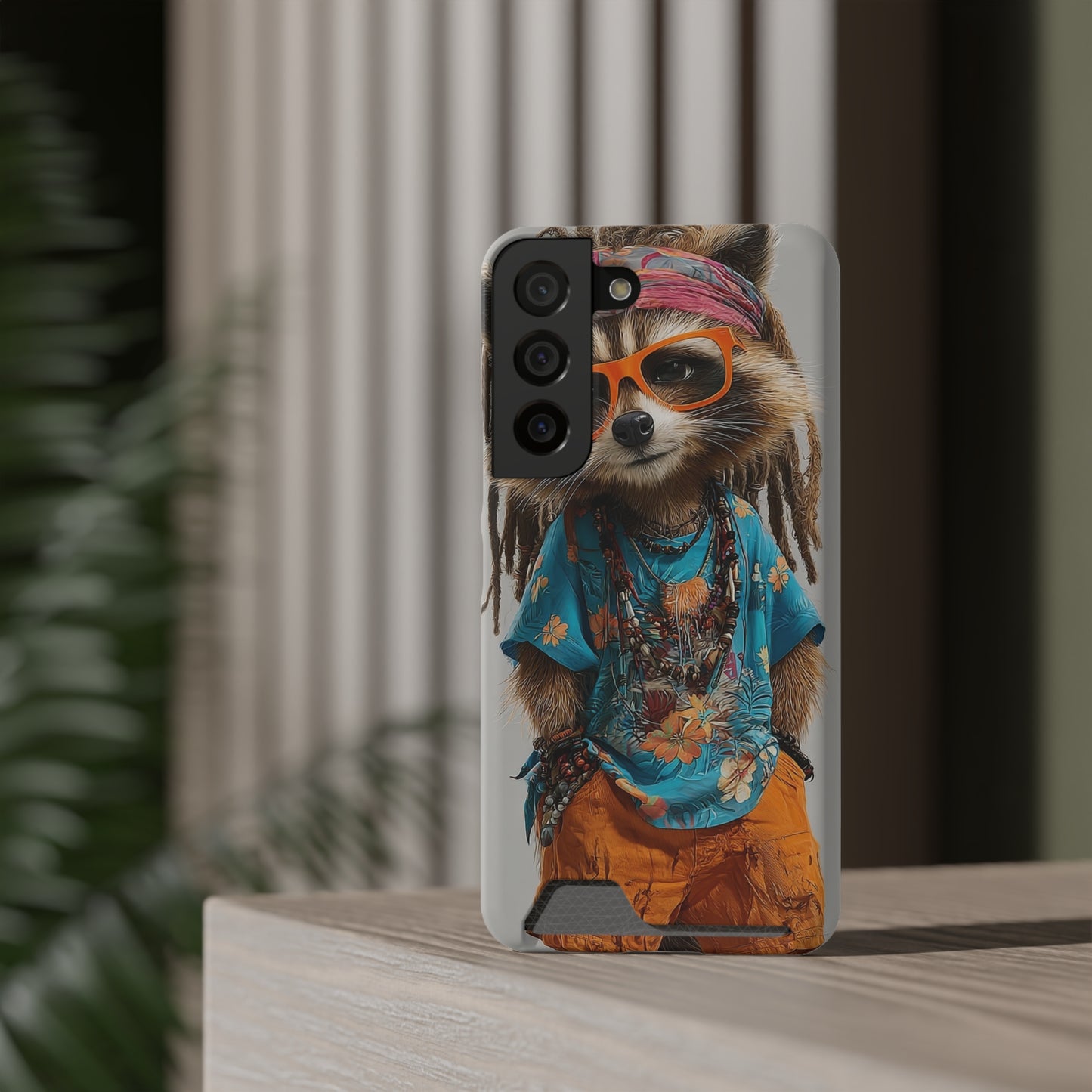 Boho Raccoon Phone Case with Card Holder, Cute Animal Phone Cover, Retro Stylish Phone Protector, Gifts for Animal Lovers, Trendy [...]