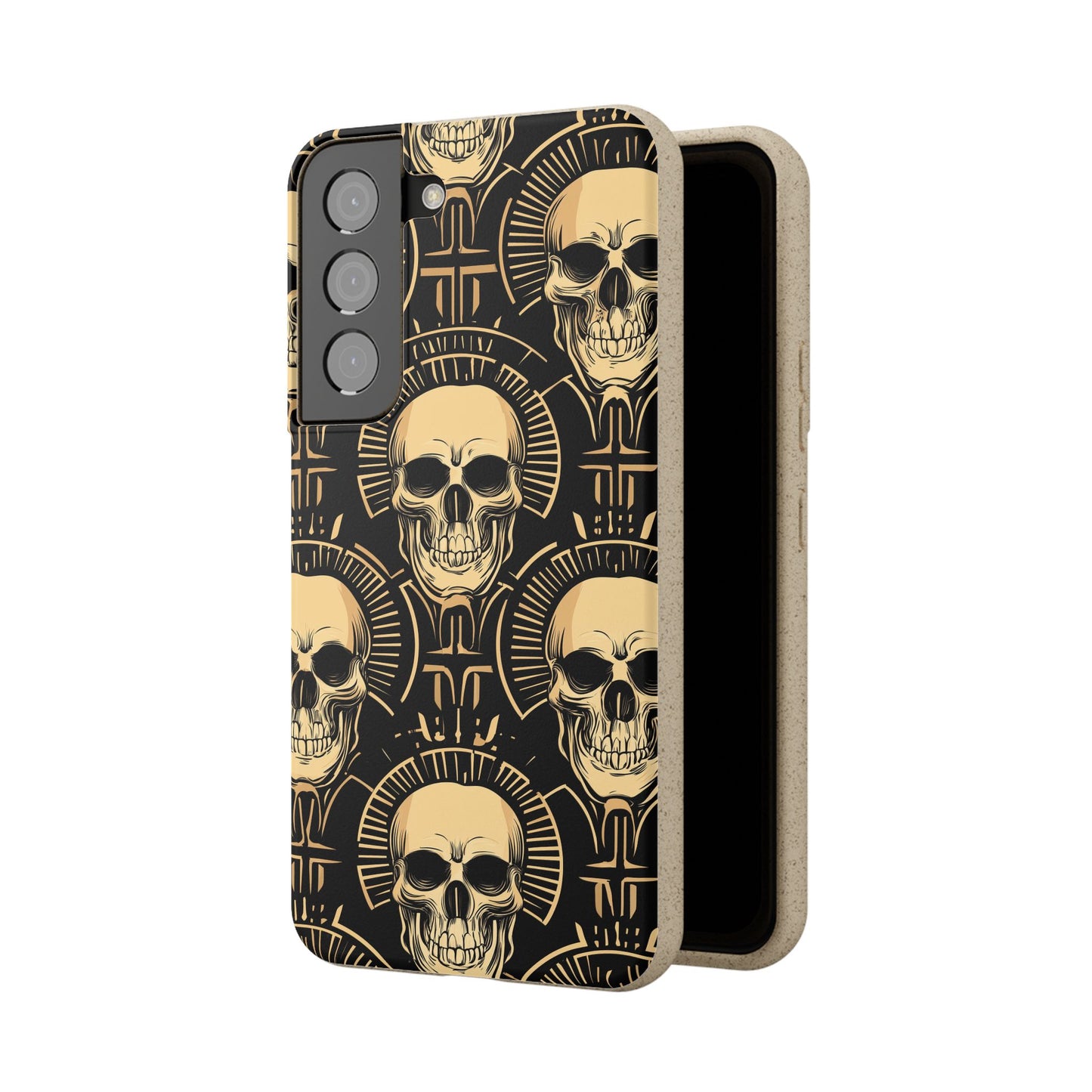 Skull Biodegradable Phone Case, Eco-Friendly iPhone Cover, Sustainable Gift, Cool Skull Design, Skull Art Accessories, Halloween Decor
