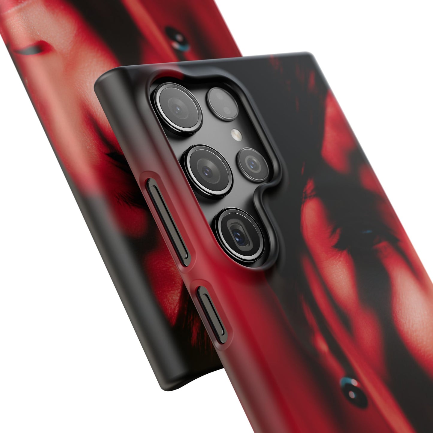 Stylish Snap Cases for Phone, Artistic Phone Cover, Unique Gifts, Red Aesthetic Case, Trendy Accessory, Vibrant Protection