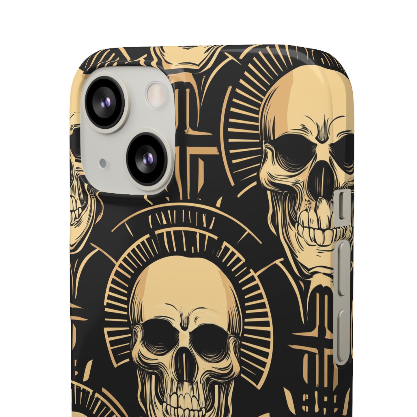 Skull Print Snap Case, Edgy Phone Cover for Goth Lovers, Protective Shell for Halloween, Unique Gift for Him or Her