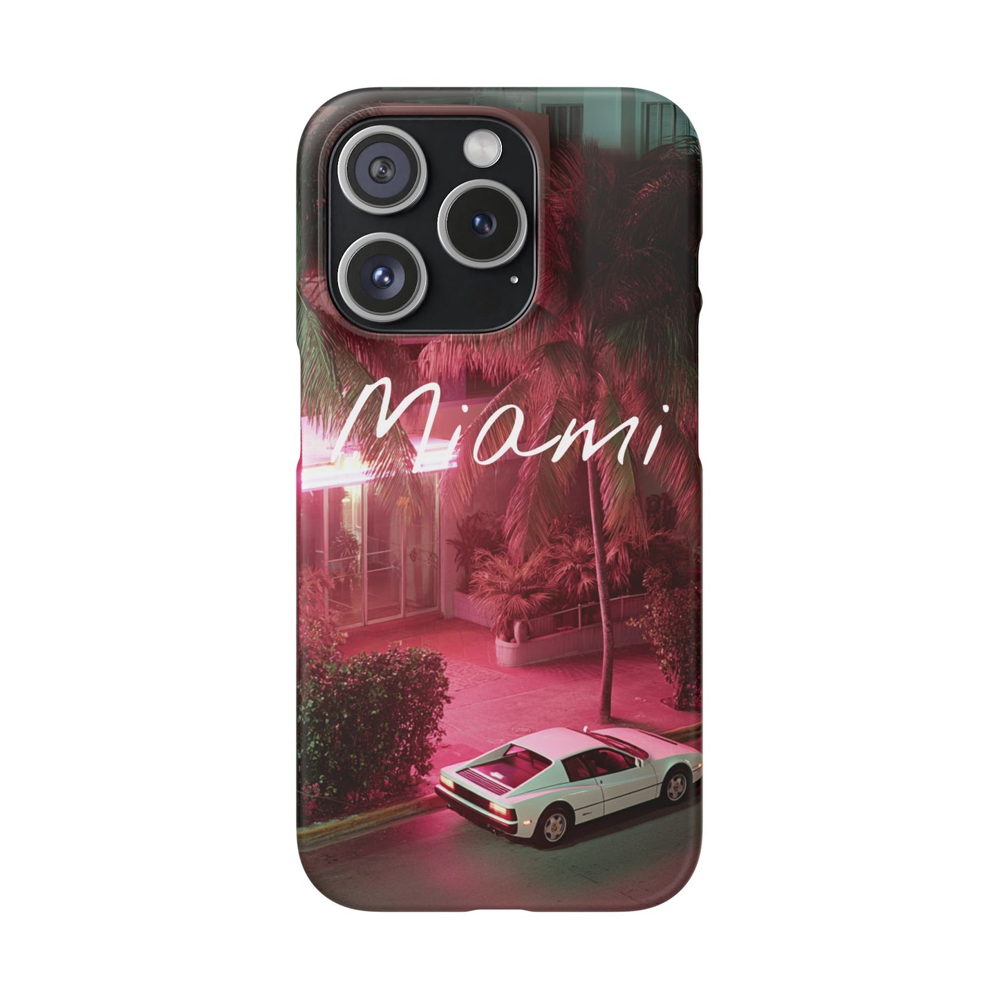 Miami Vibes Snap Case, Tropical Phone Cover, Summer Accessory, Gift for Travel Lovers, Neon Aesthetic, Beach-themed Tech