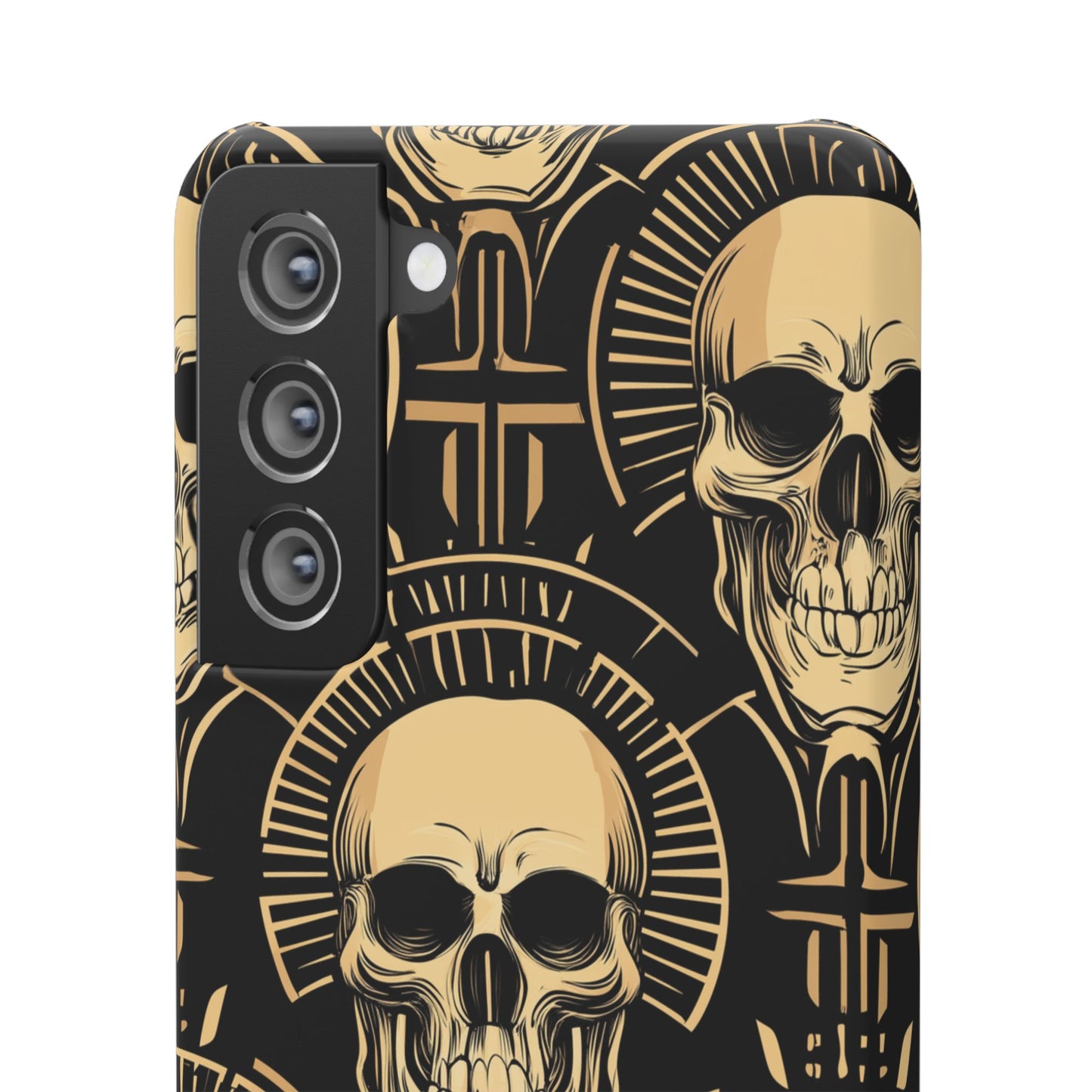 Skull Print Snap Case, Edgy Phone Cover for Goth Lovers, Protective Shell for Halloween, Unique Gift for Him or Her