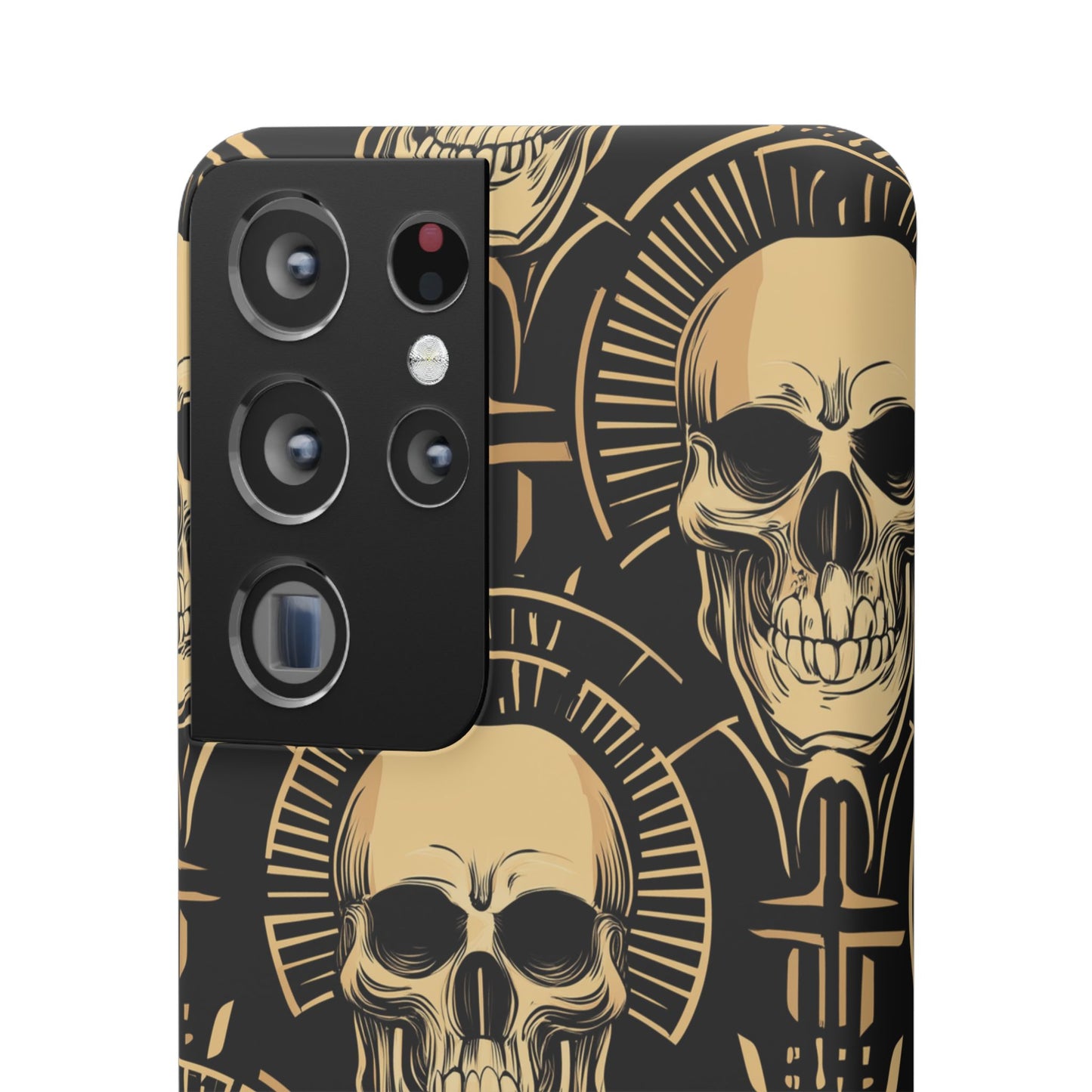 Skull Print Snap Case, Edgy Phone Cover for Goth Lovers, Protective Shell for Halloween, Unique Gift for Him or Her